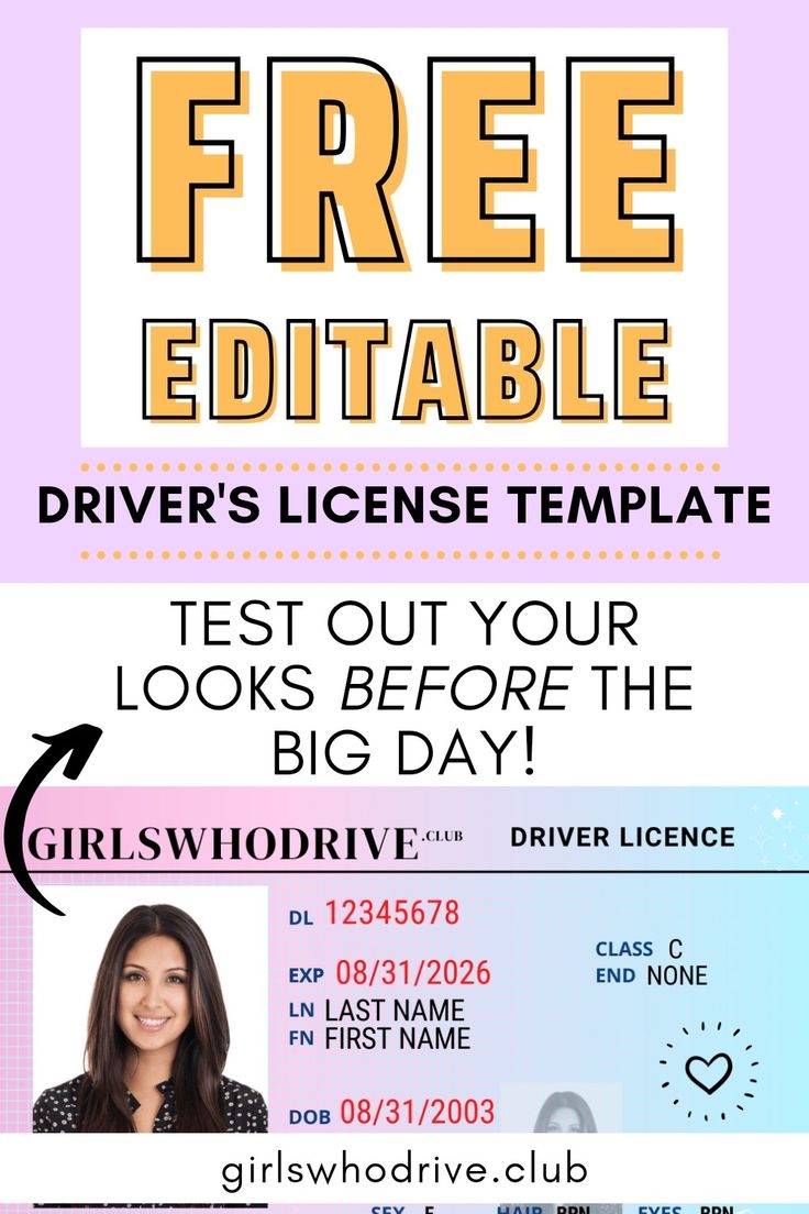 FREE Driver s License Template