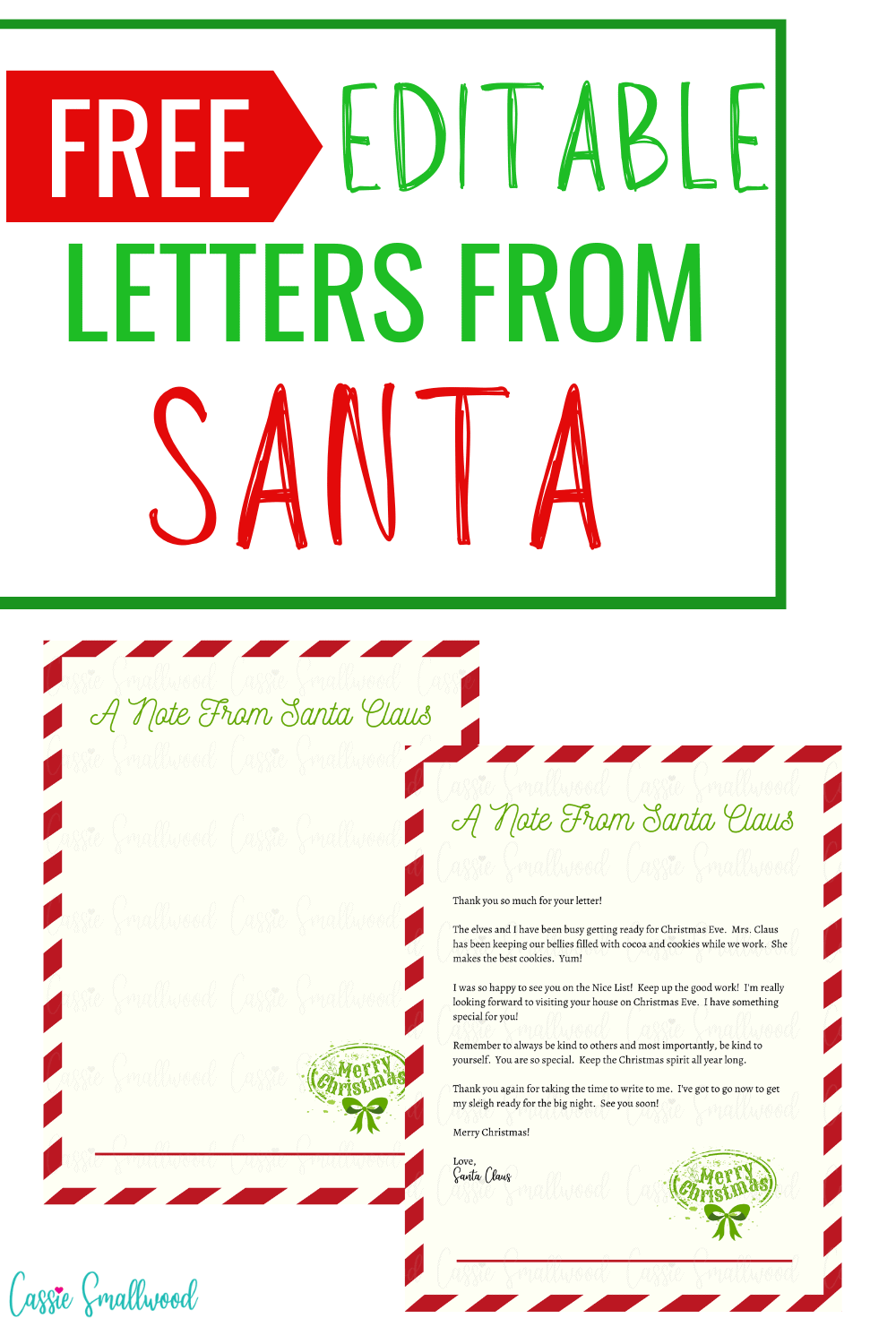 Free Printable Letters From Santa Claus Templates