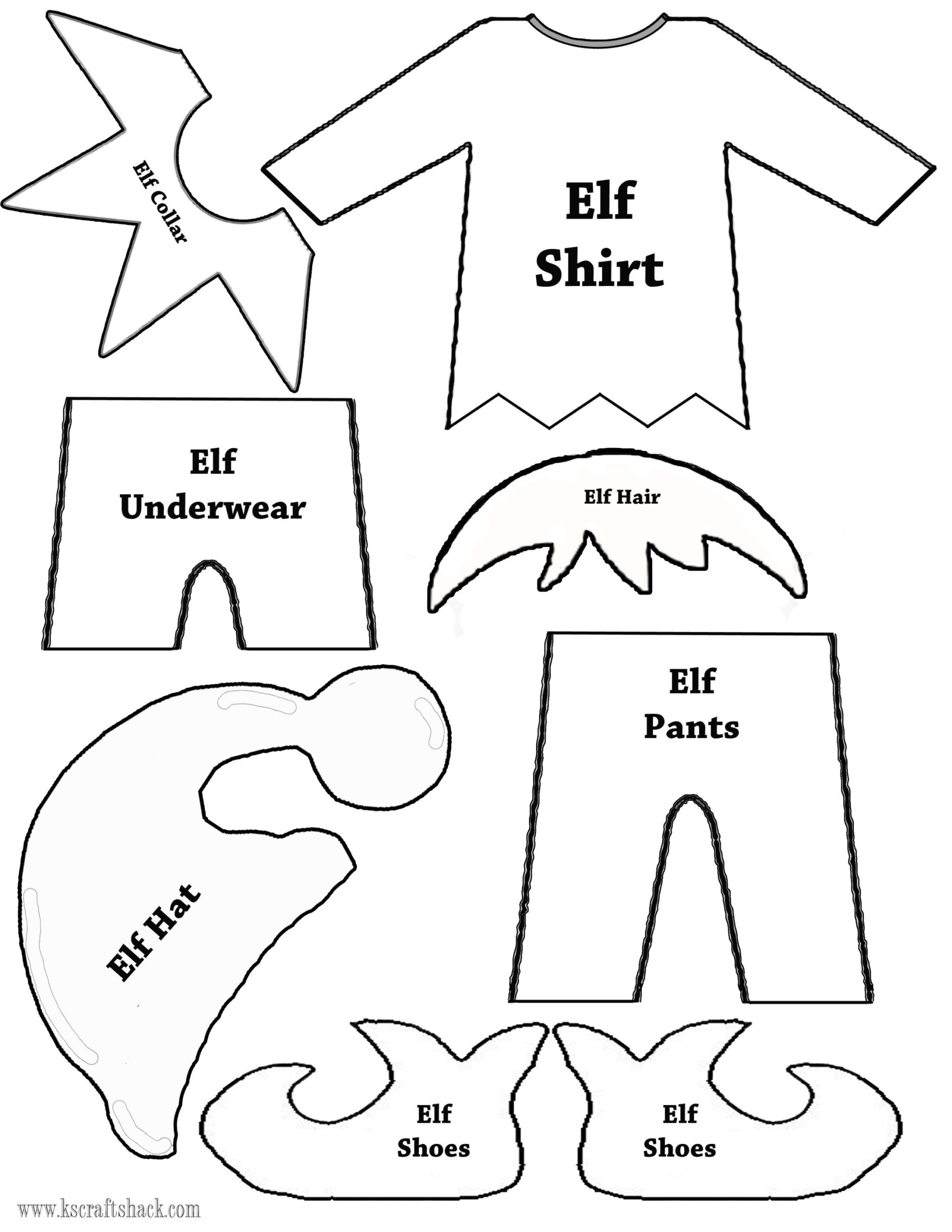 Printable Elf Clothes Template Printable Elf Clothes Template