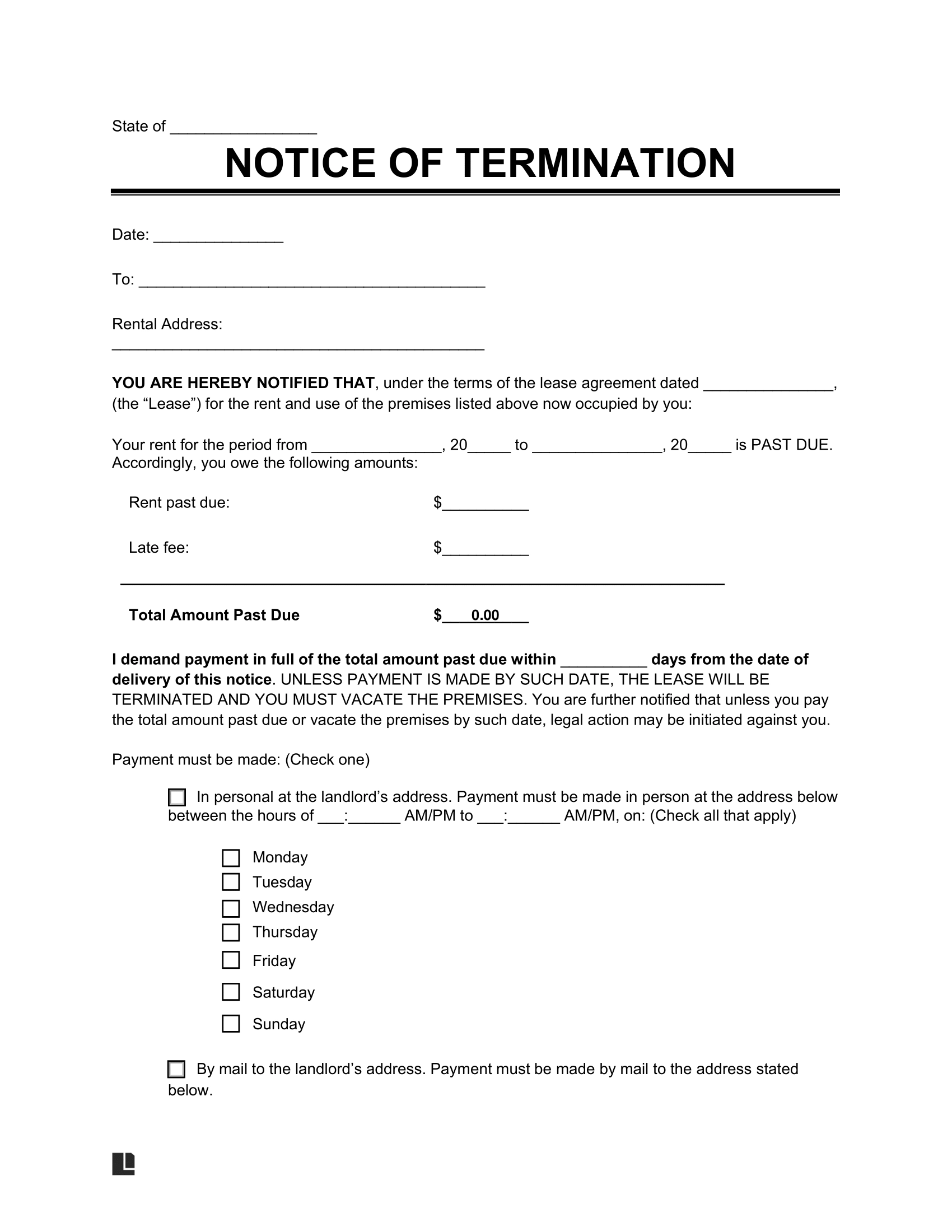 Free Eviction Notice Templates PDF amp Word