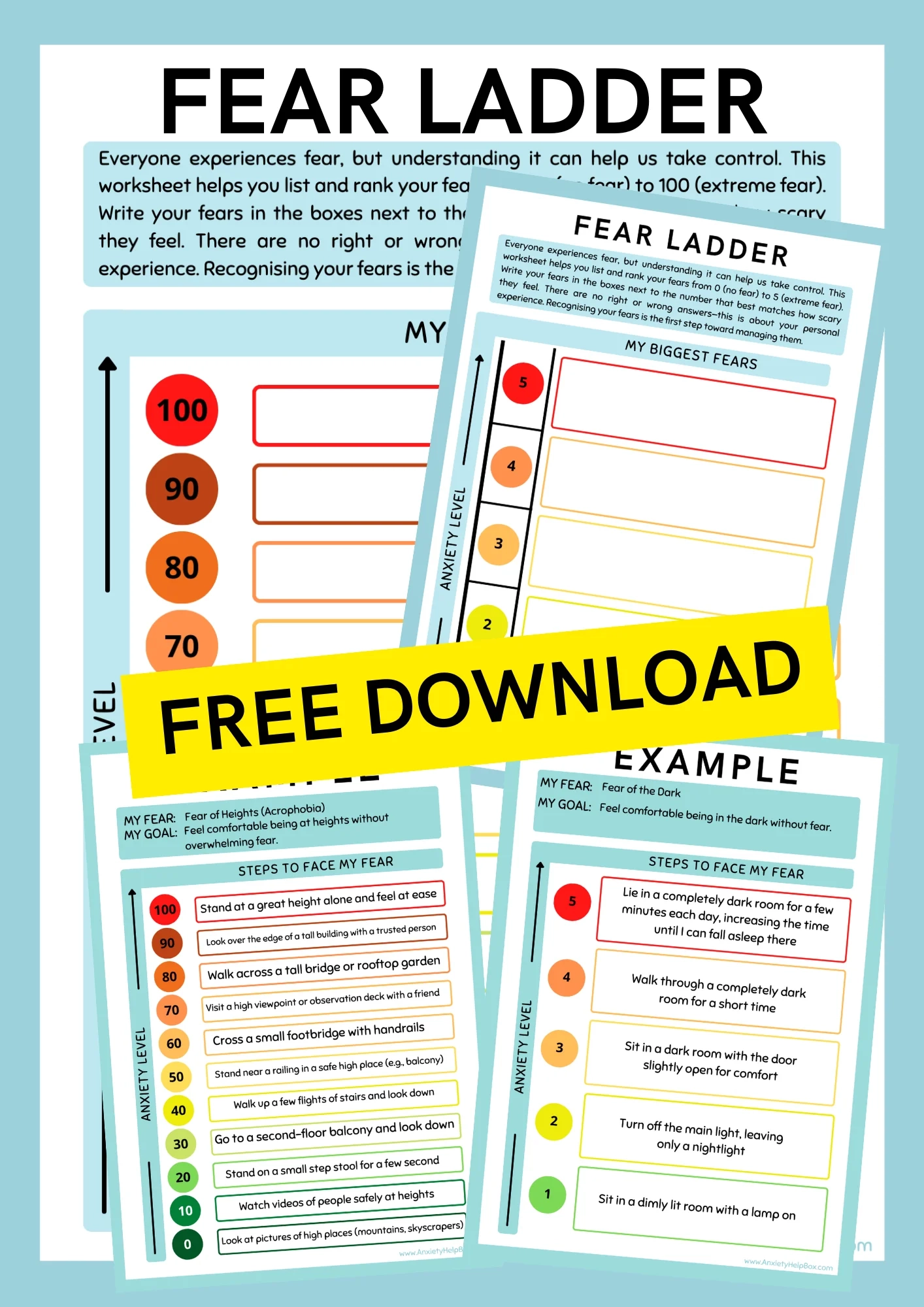 Free Printable Fear Ladder Template