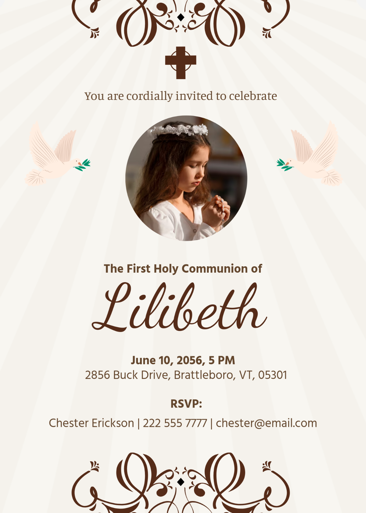 Printable First Communion Card Templates Free