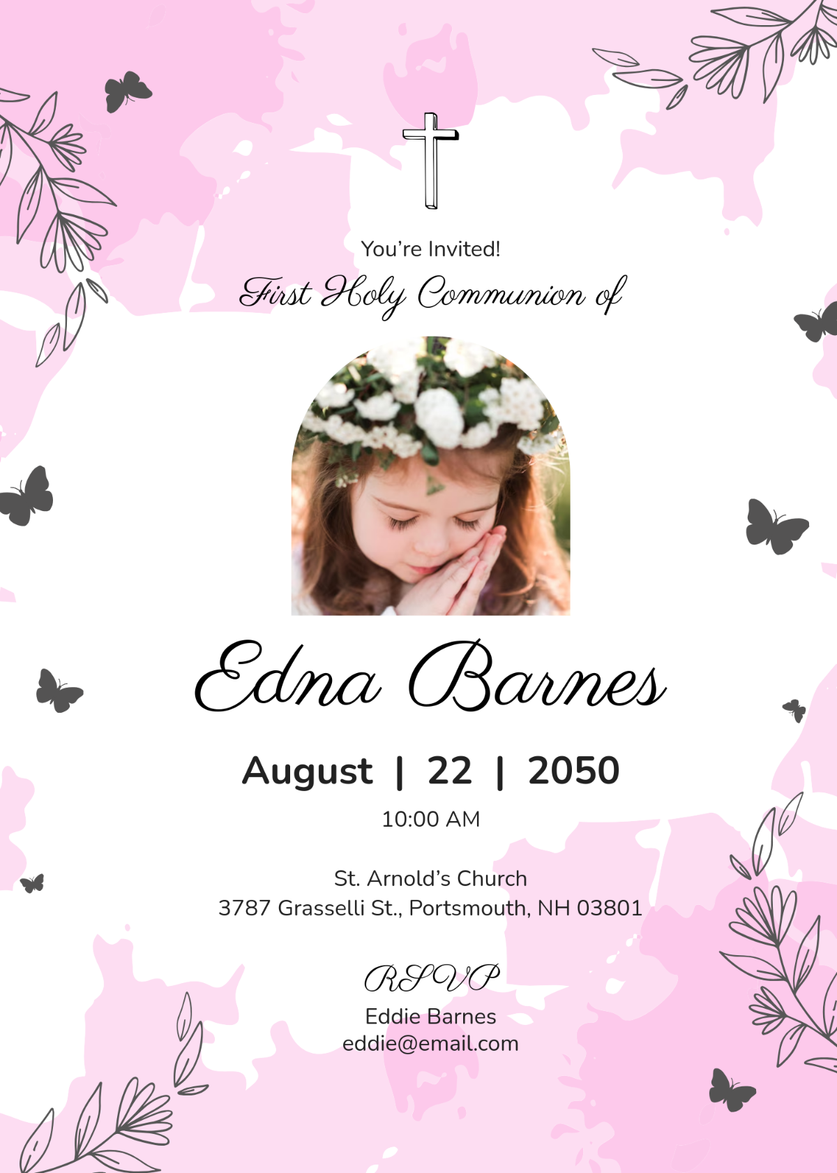Free First Communion Invitation Templates Editable And Printable