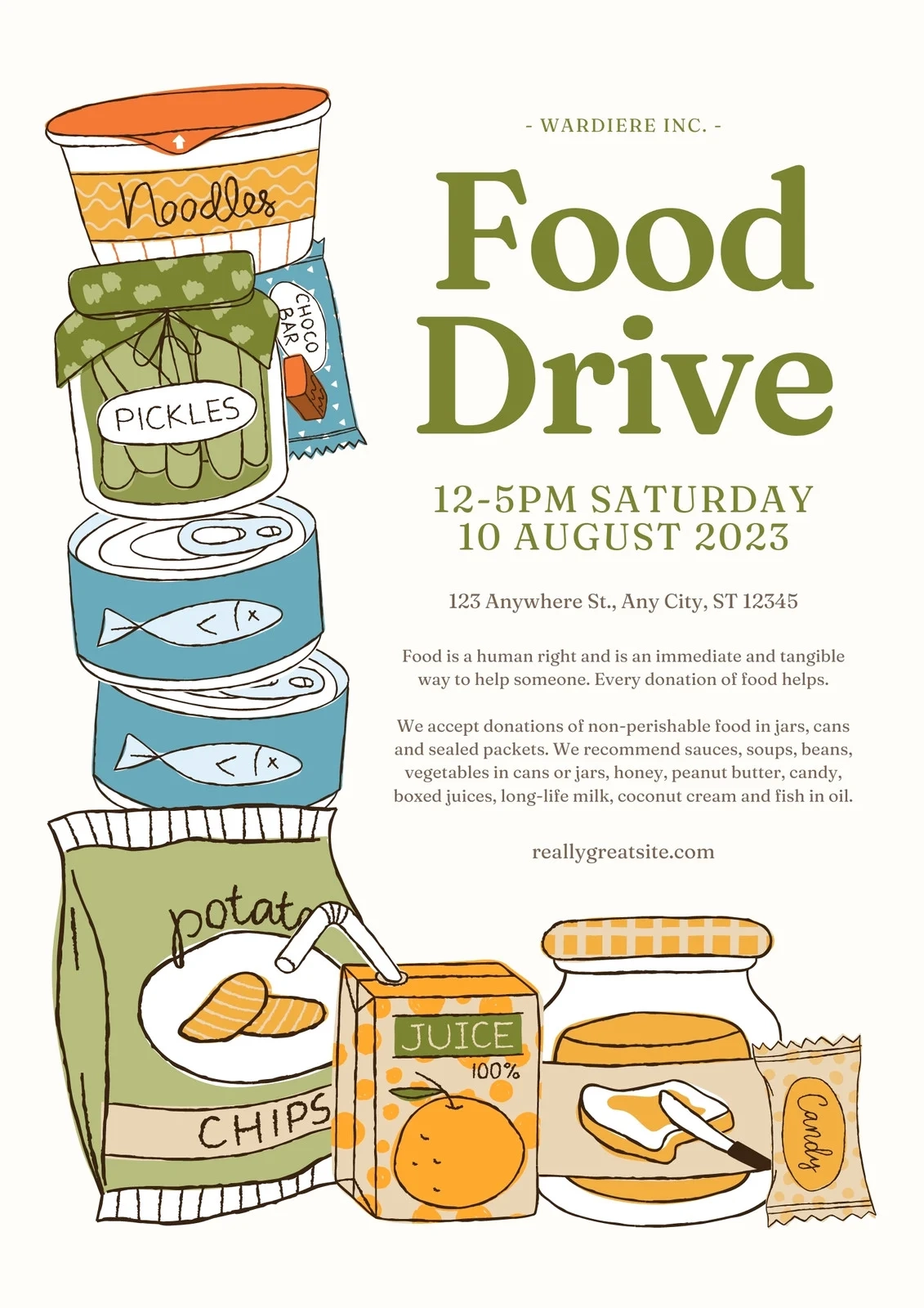 Printable Pet Food Drive Flyer Template