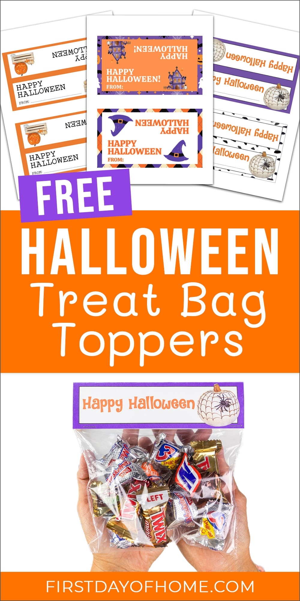 Free Halloween Treat Bag Toppers First Day Of Home
