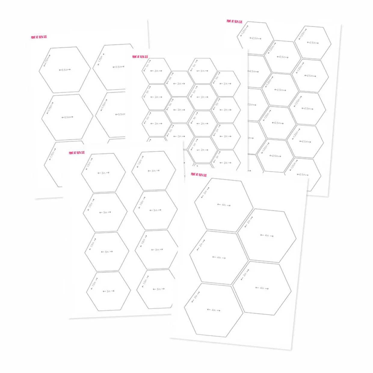 3 4 Hexagon Template Printable 3 4 Hexagon Template Printable
