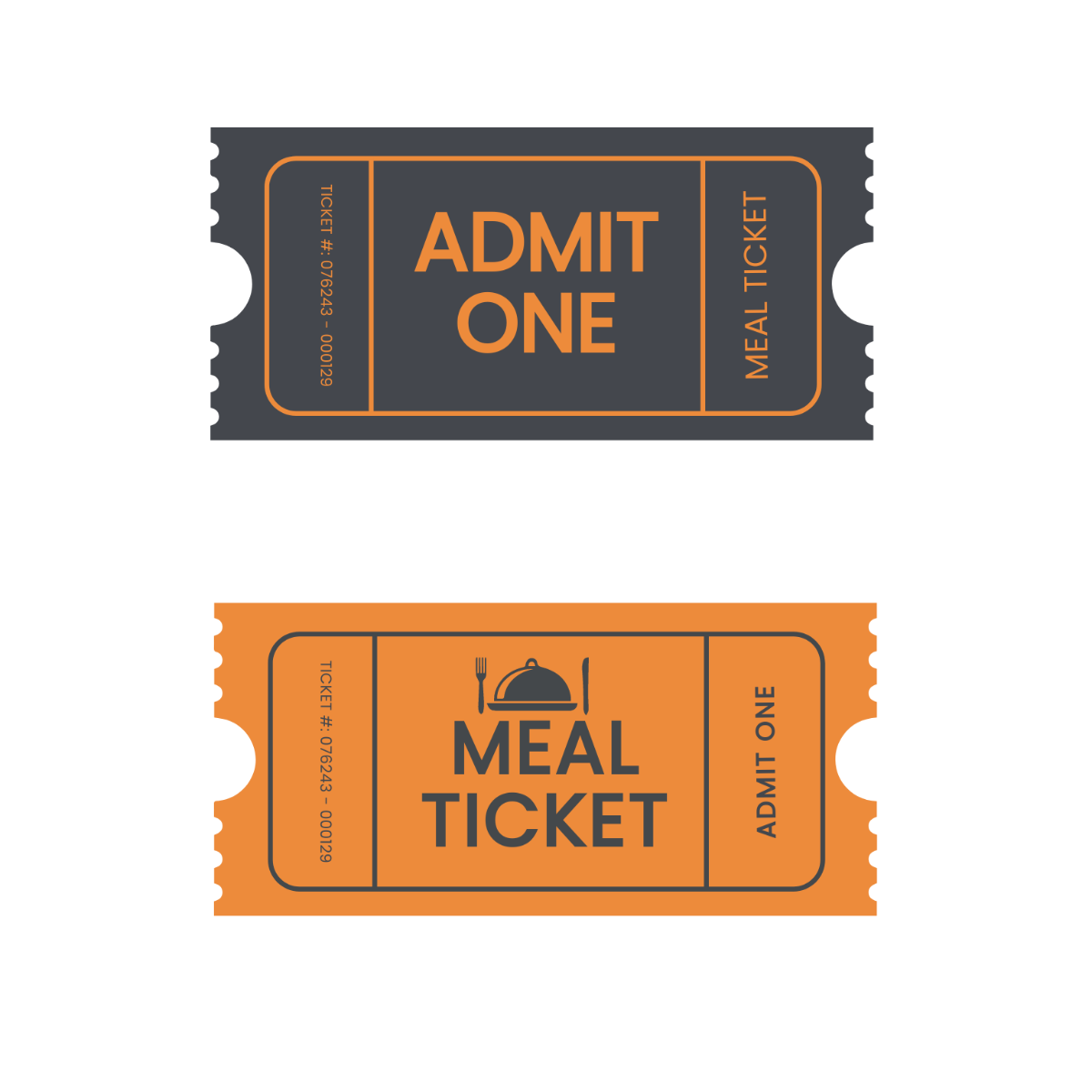 Free Meal Ticket Vector Template To Edit Online