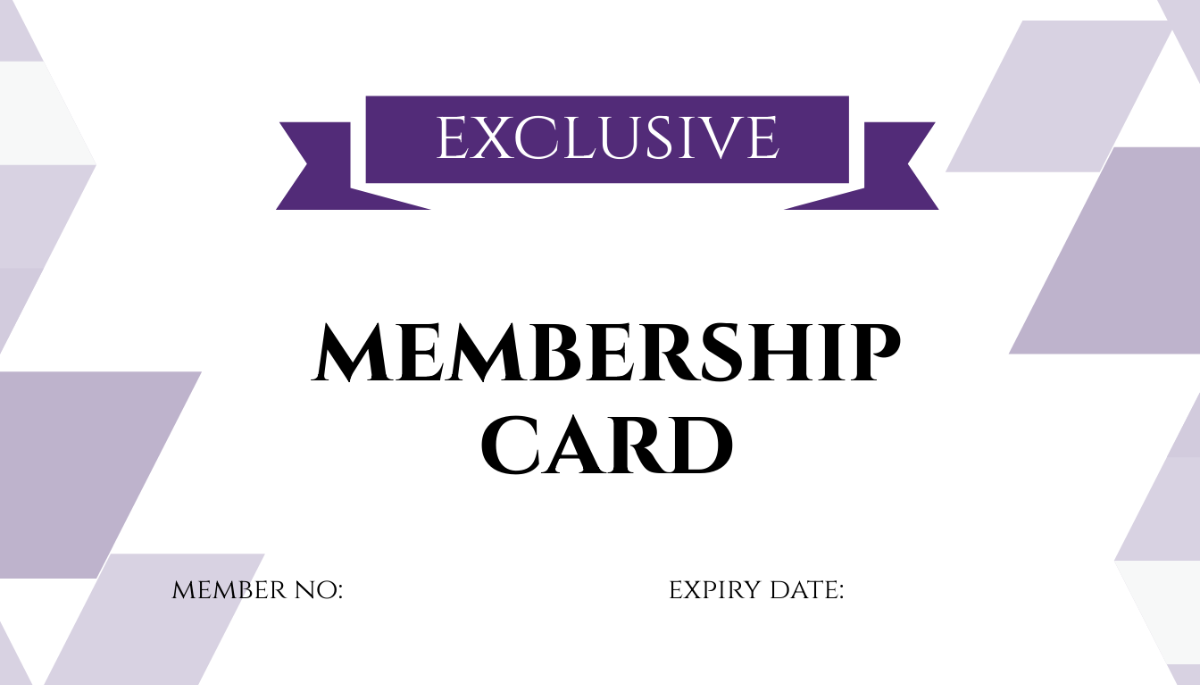Free Printable Membership Card Template