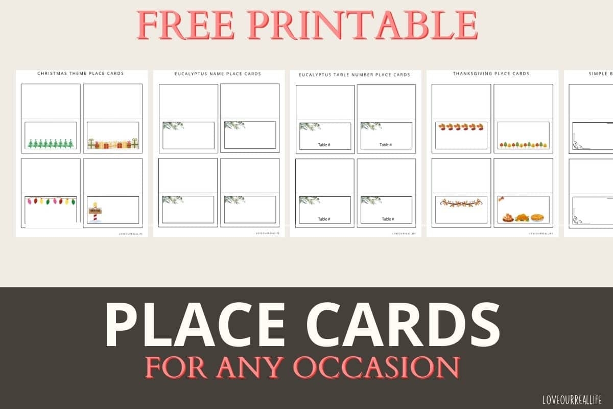 Place Cards Free Printable Templates