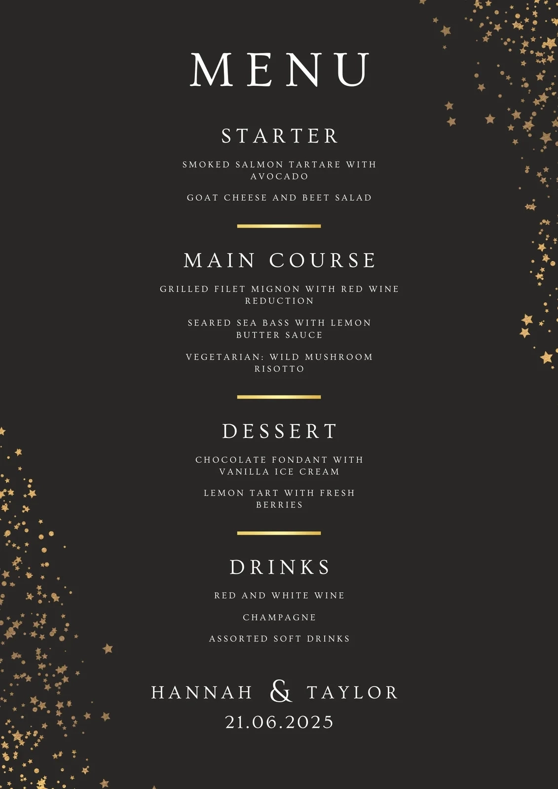 Free Printable And Customizable Dinner Party Menu Templates Canva