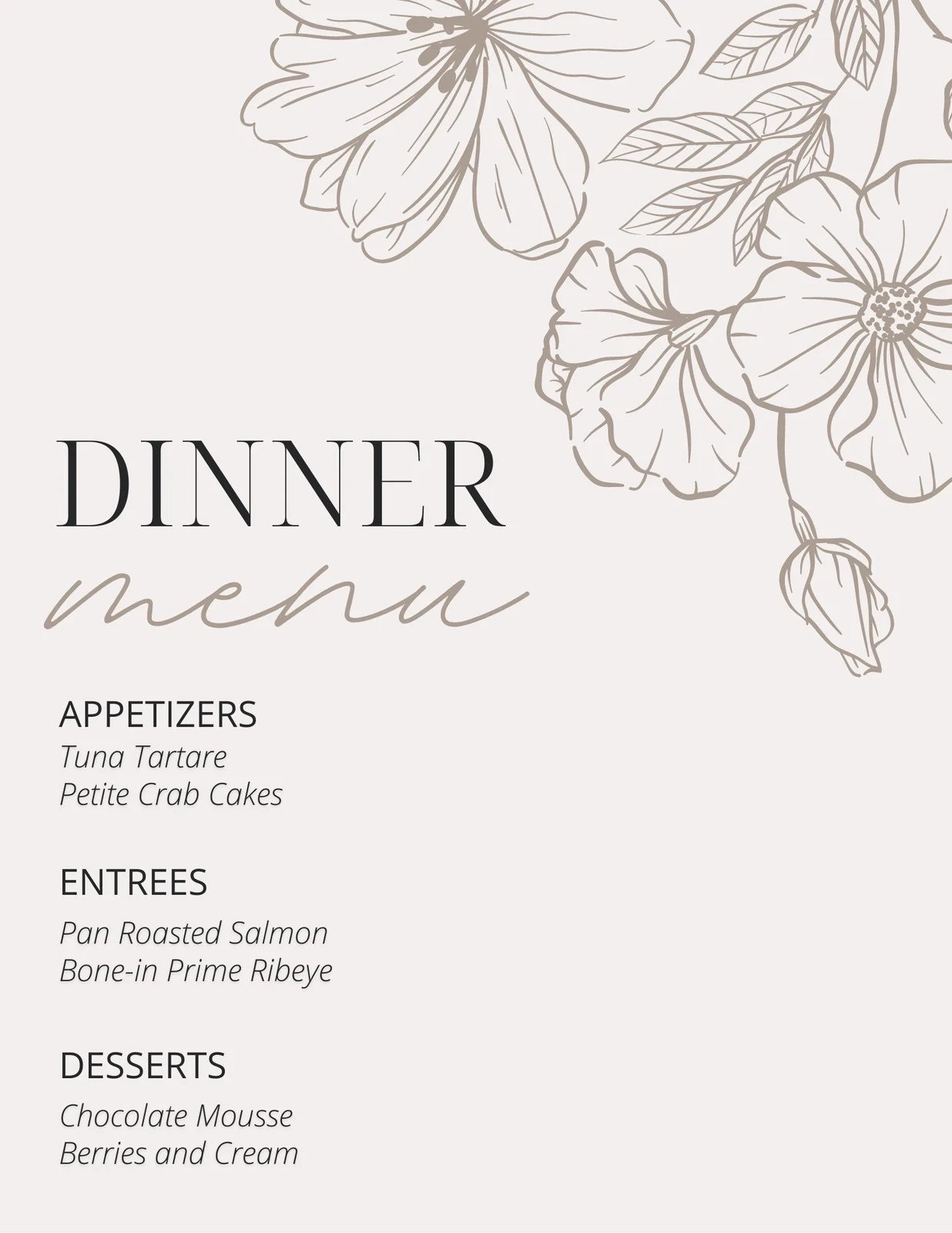 Free Printable And Customizable Dinner Party Menu Templates Canva