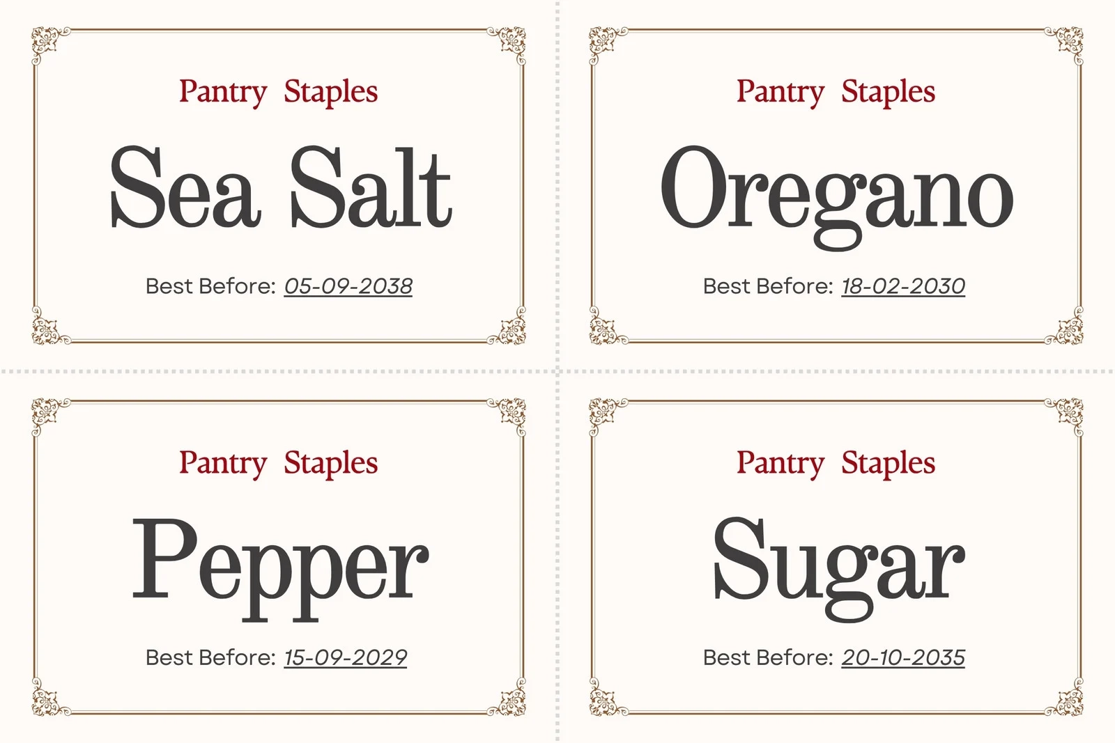 Free Printable Kitchen Label Templates