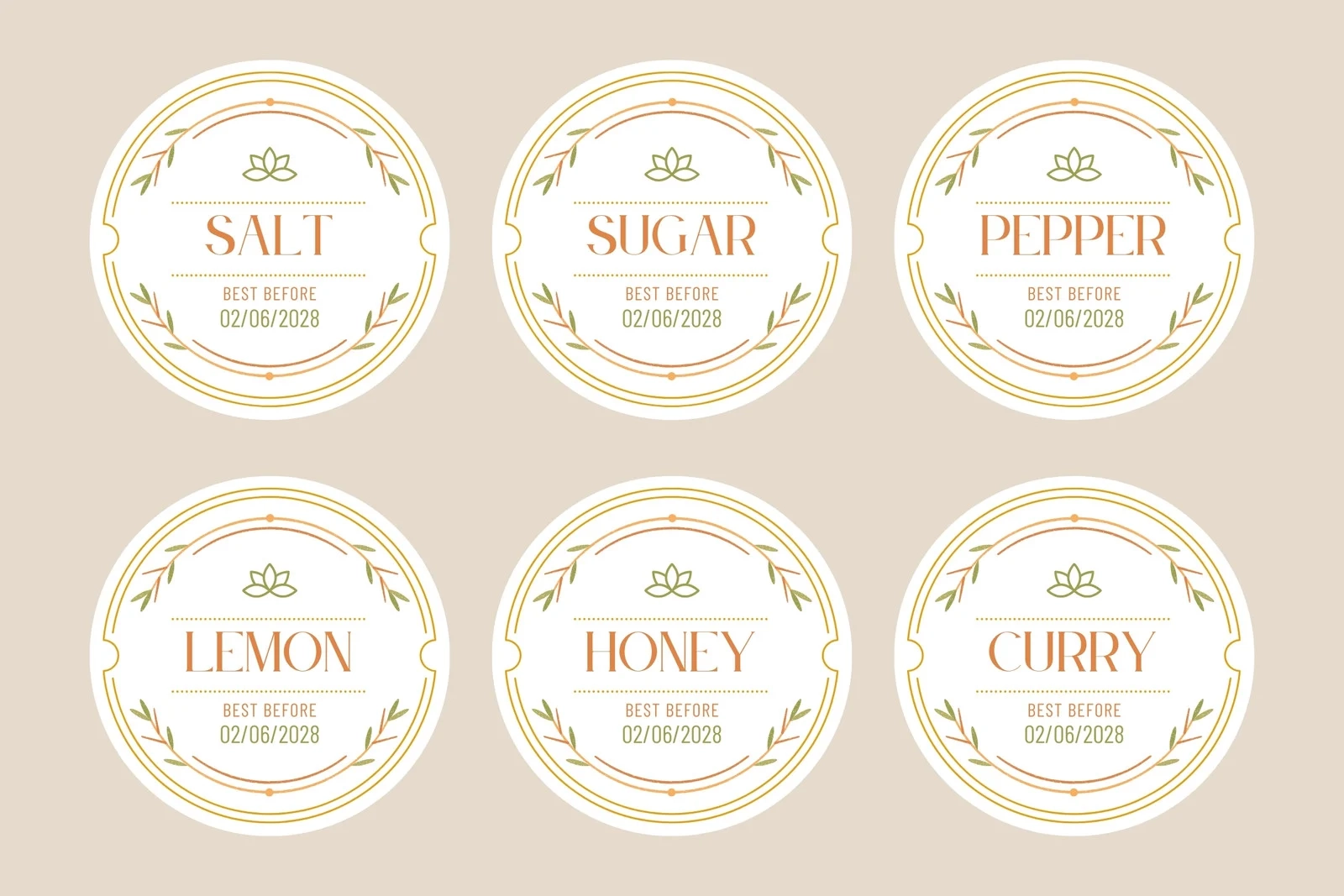 Customizable Free Printable Spice Label Template