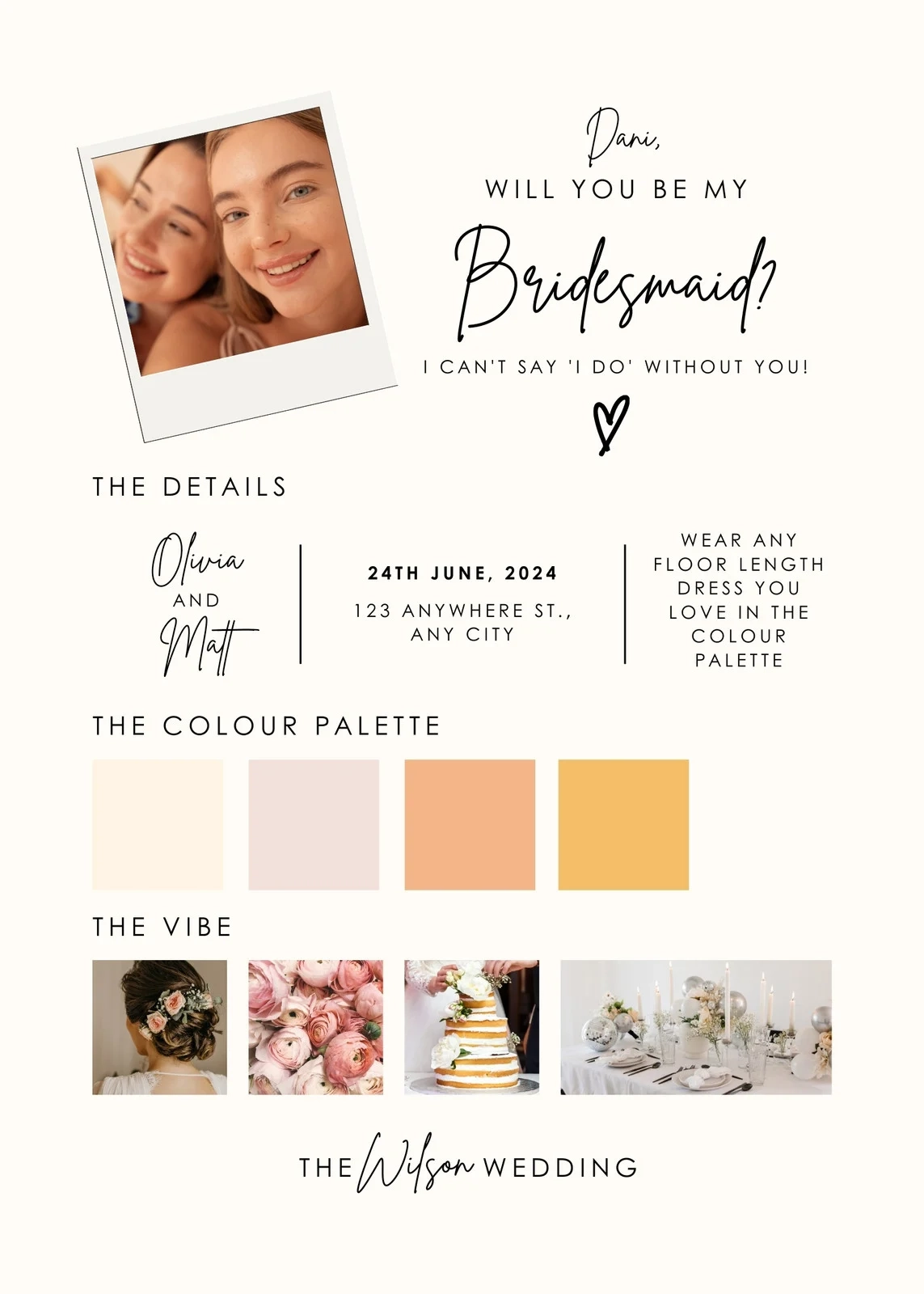 Free Printable Be My Bridesmaid Invitation Templates Canva