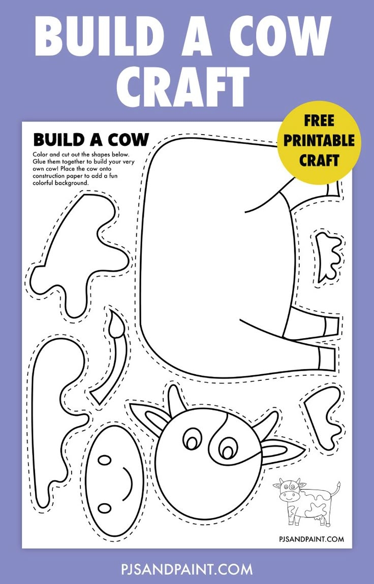 Free Printable Build A Cow Craft