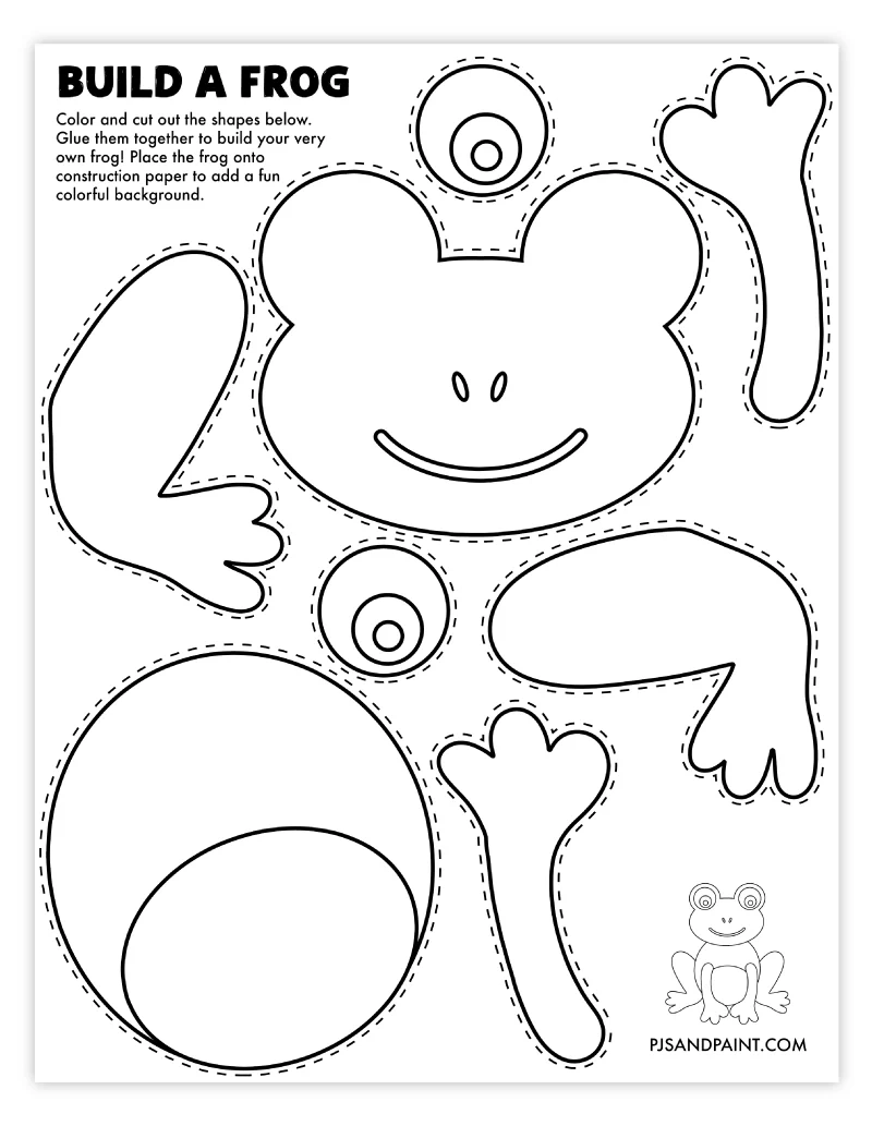 Free Printable Build A Frog Craft Pjs And Paint