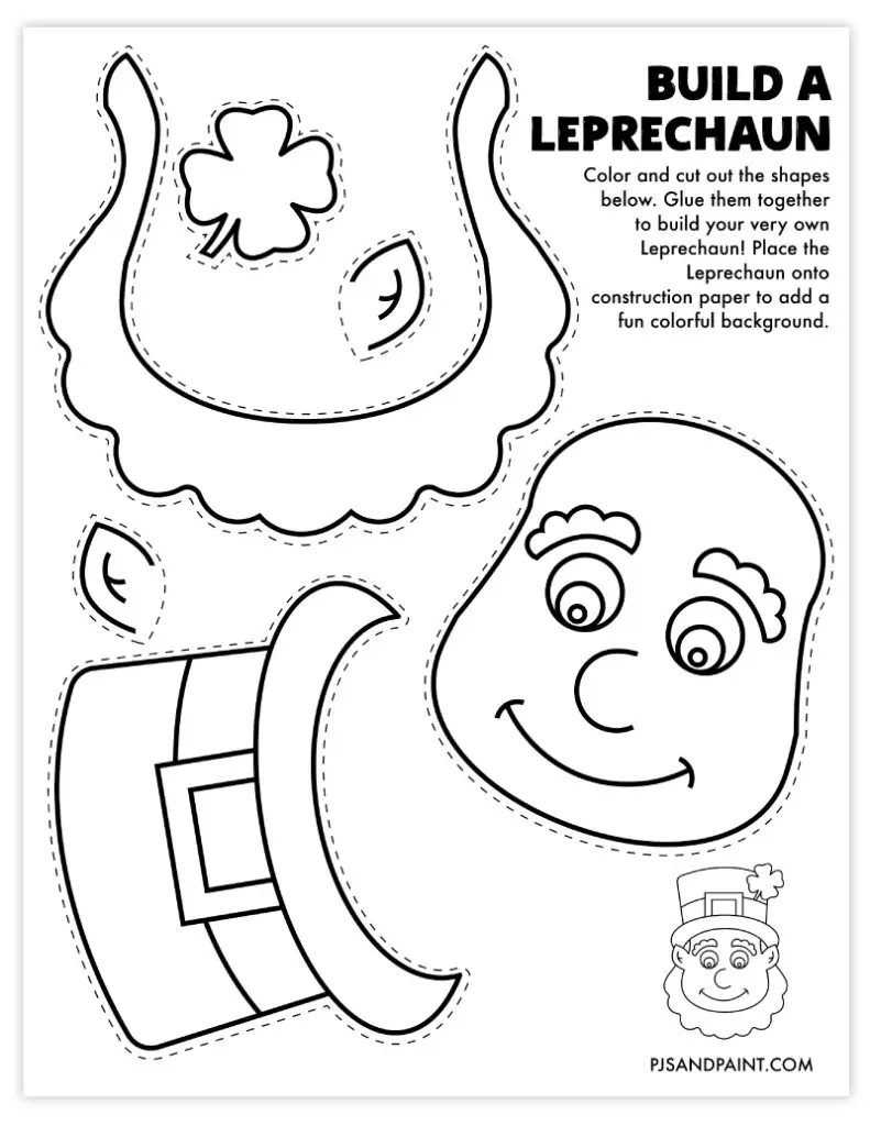 Free Printable Build A Leprechaun Craft Pjs And Paint