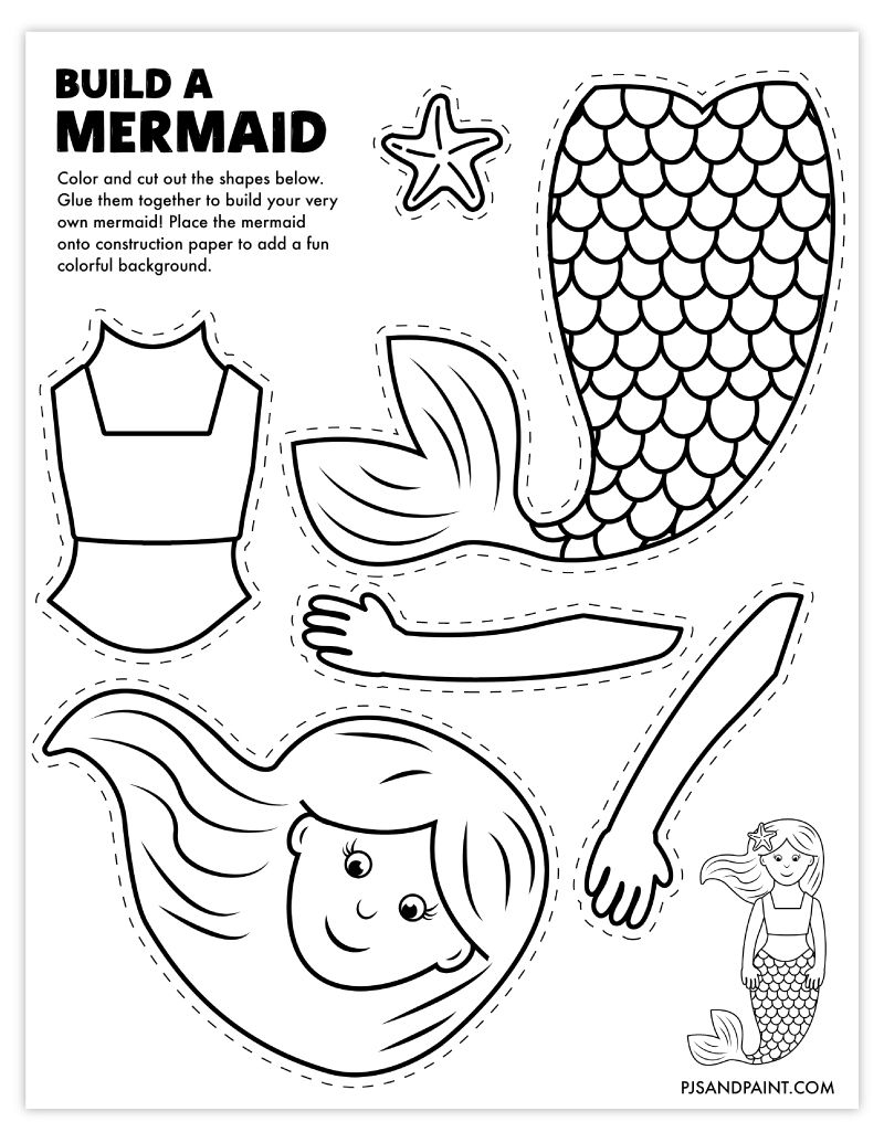 Free Printable Build A Mermaid Craft