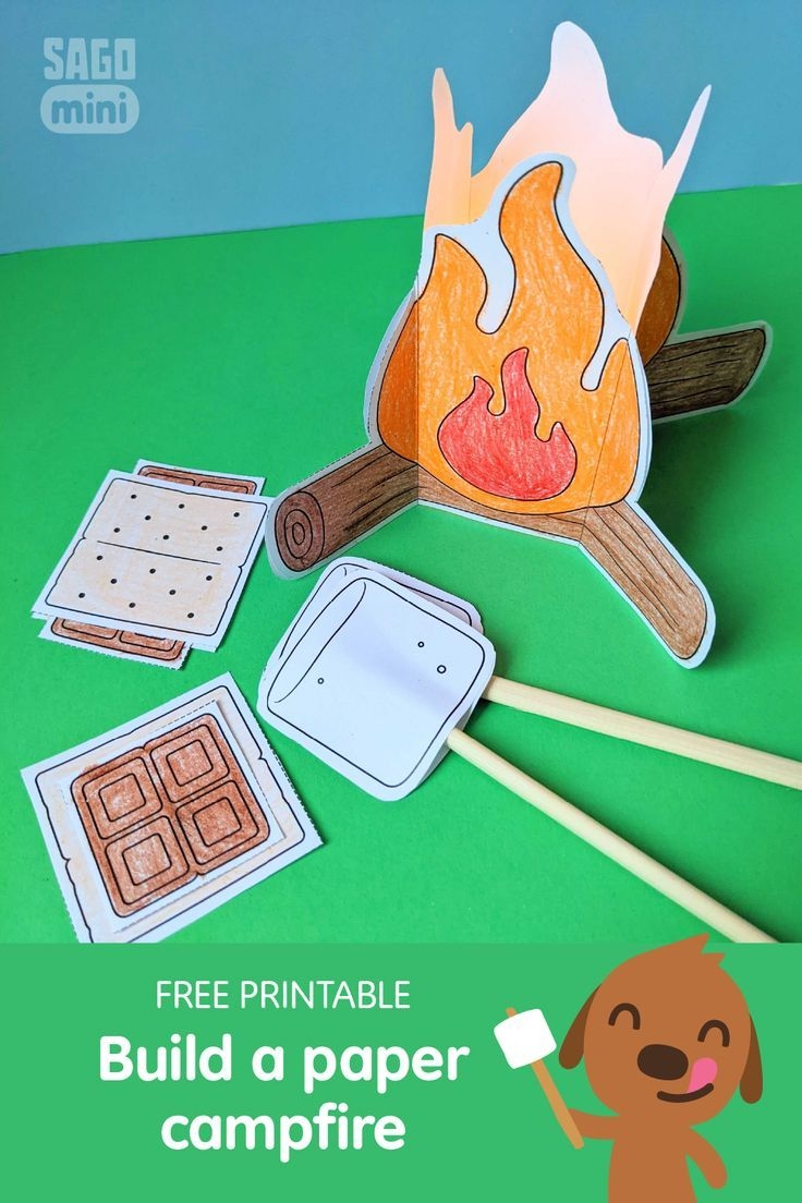 FREE Printable Build A Paper Campfire