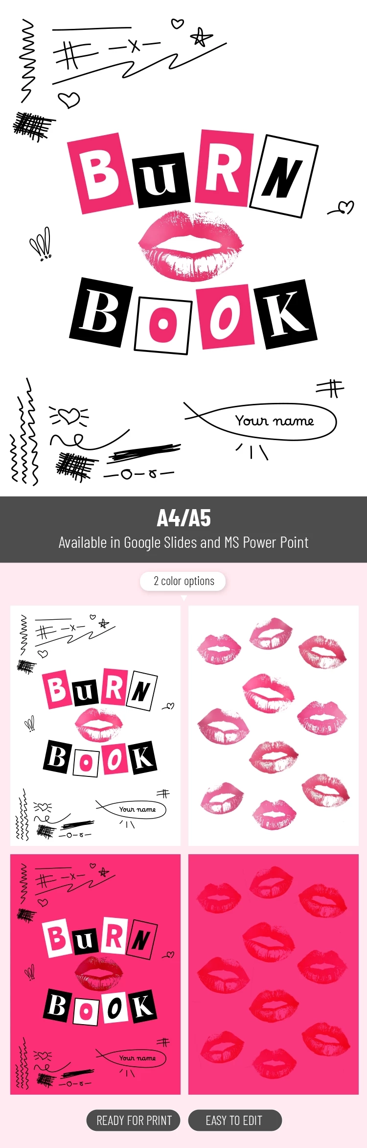 Free Printable Burn Book Template In Google Slides And Microsoft Free Printable Burn Book Template In Google Slides And Microsoft