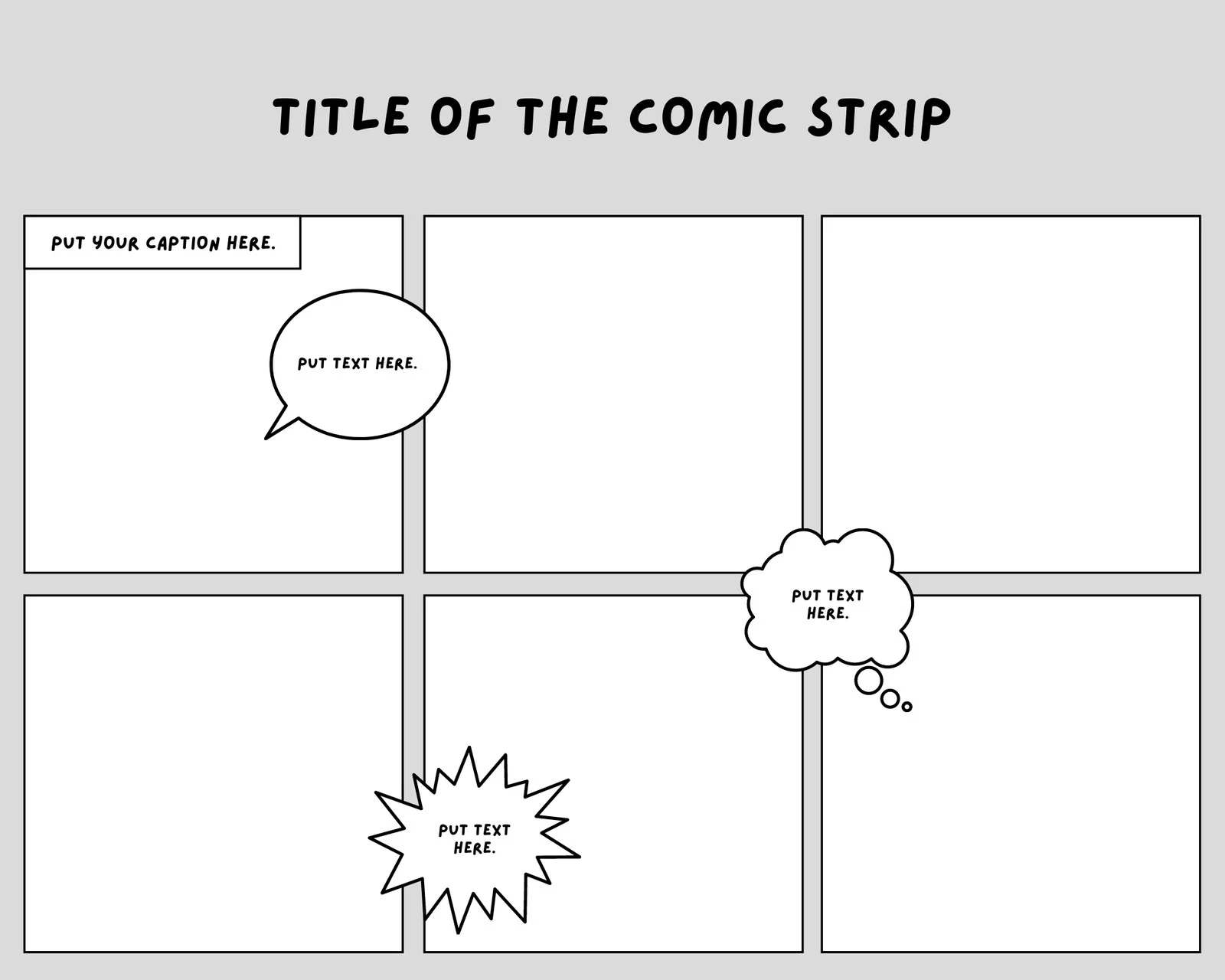 Free Printable Comic Strip Templates You Can Customize Canva