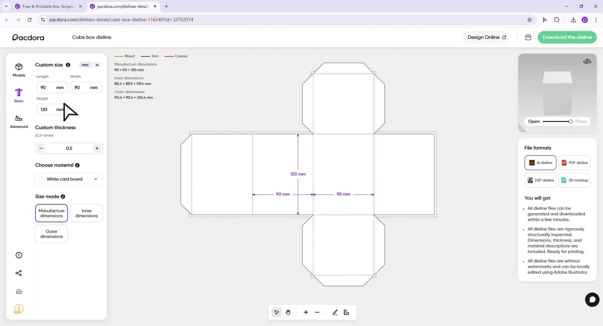 3d Square Template Printable
