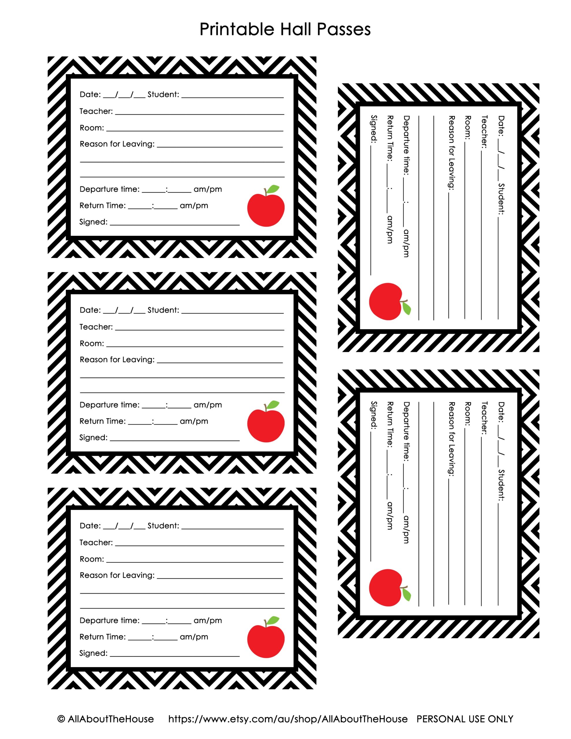 Printable Hall Pass Template