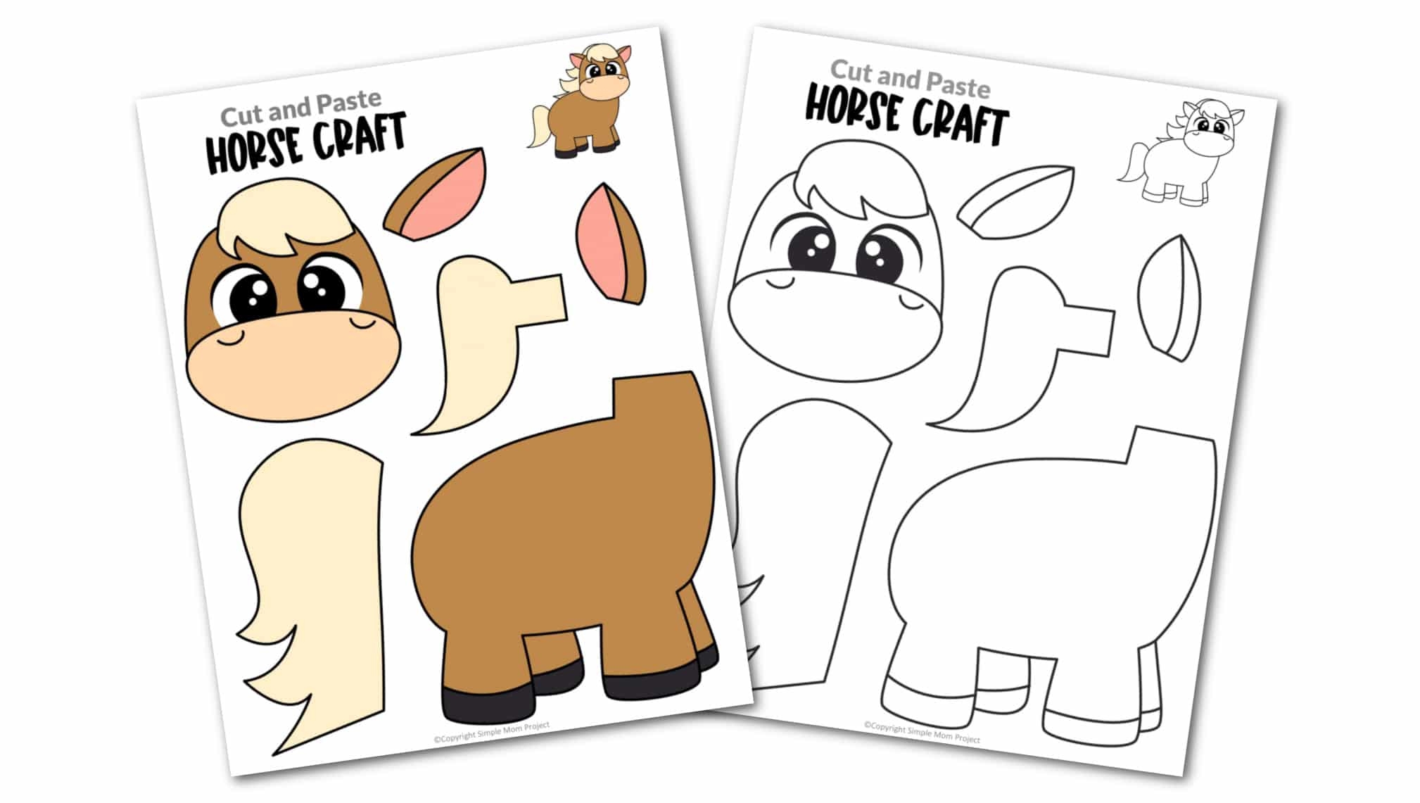 Free Printable Horse Craft Template Simple Mom Project