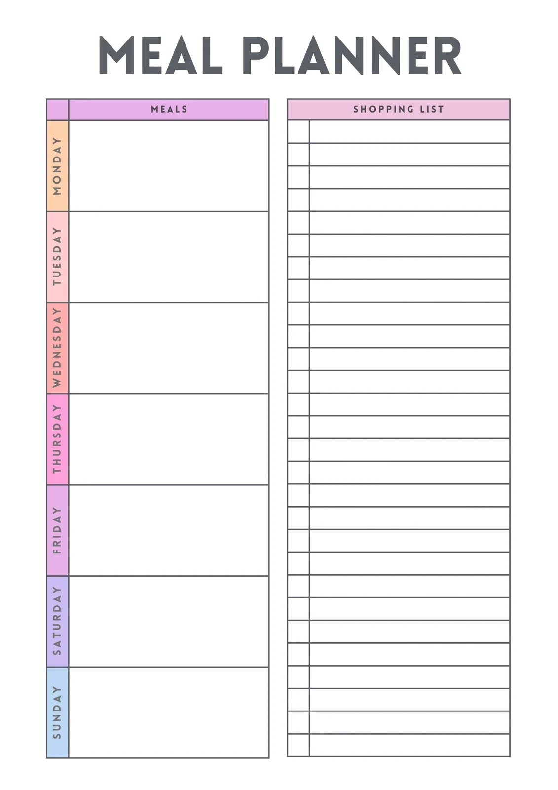 Free Printable Meal Planner Templates To Edit Online Canva