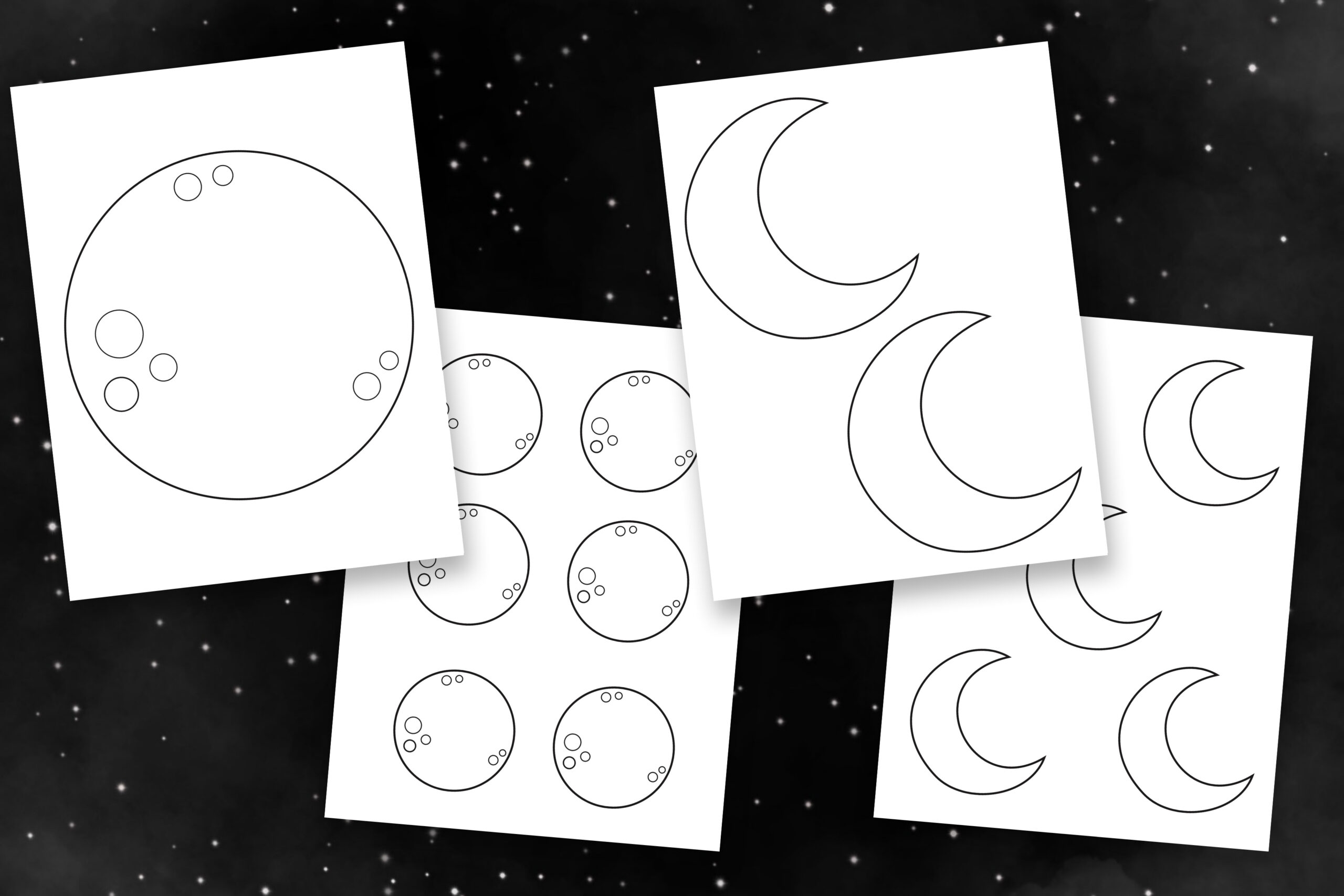 Free Printable Moon Templates Crescent amp Full Moons Free Printable Moon Templates Crescent amp Full Moons