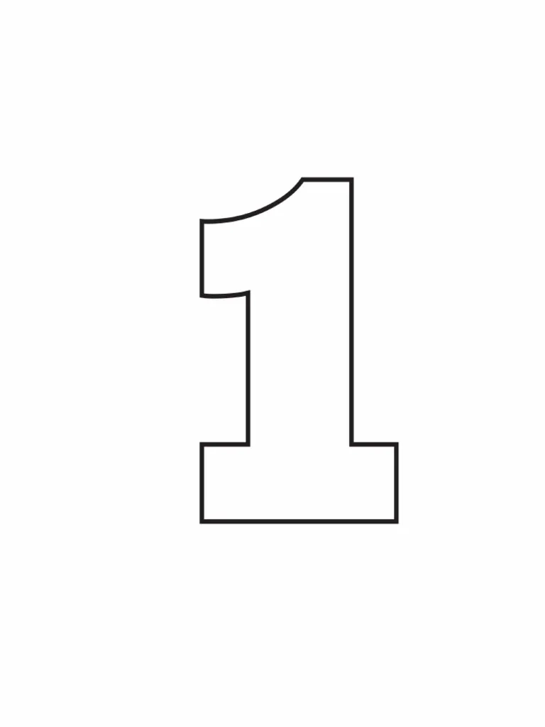 Free Printable Numbers Templates Printable Number 1 PDF