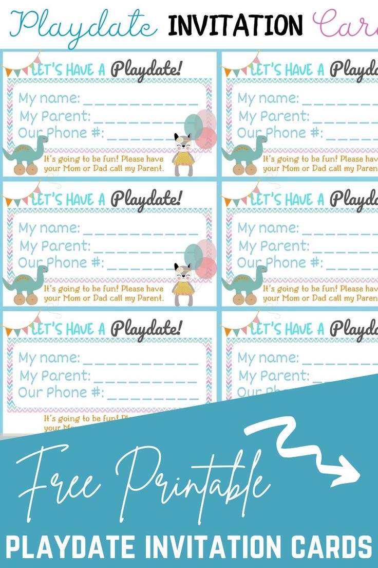Printable Playdate Invitation Template