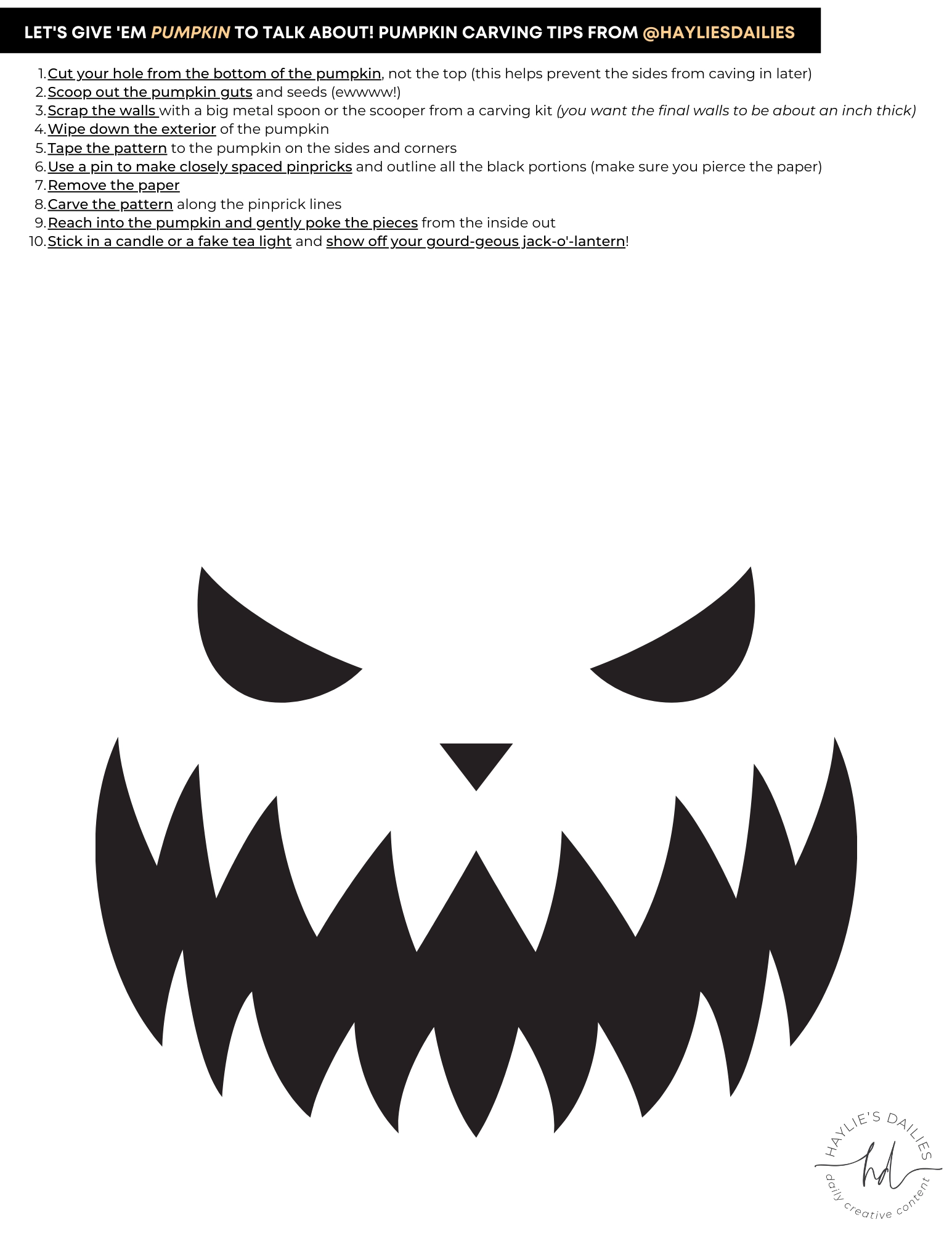 Free Printable Pumpkin Carving Patterns For The Most Boo tiful 
