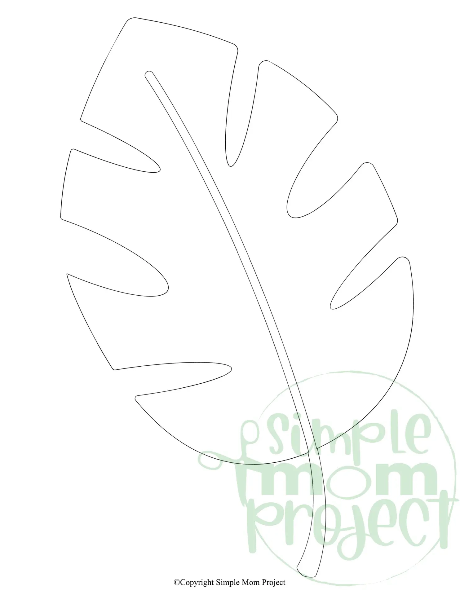 Free Printable Tropical Leaf Stencil Template Simple Mom Project
