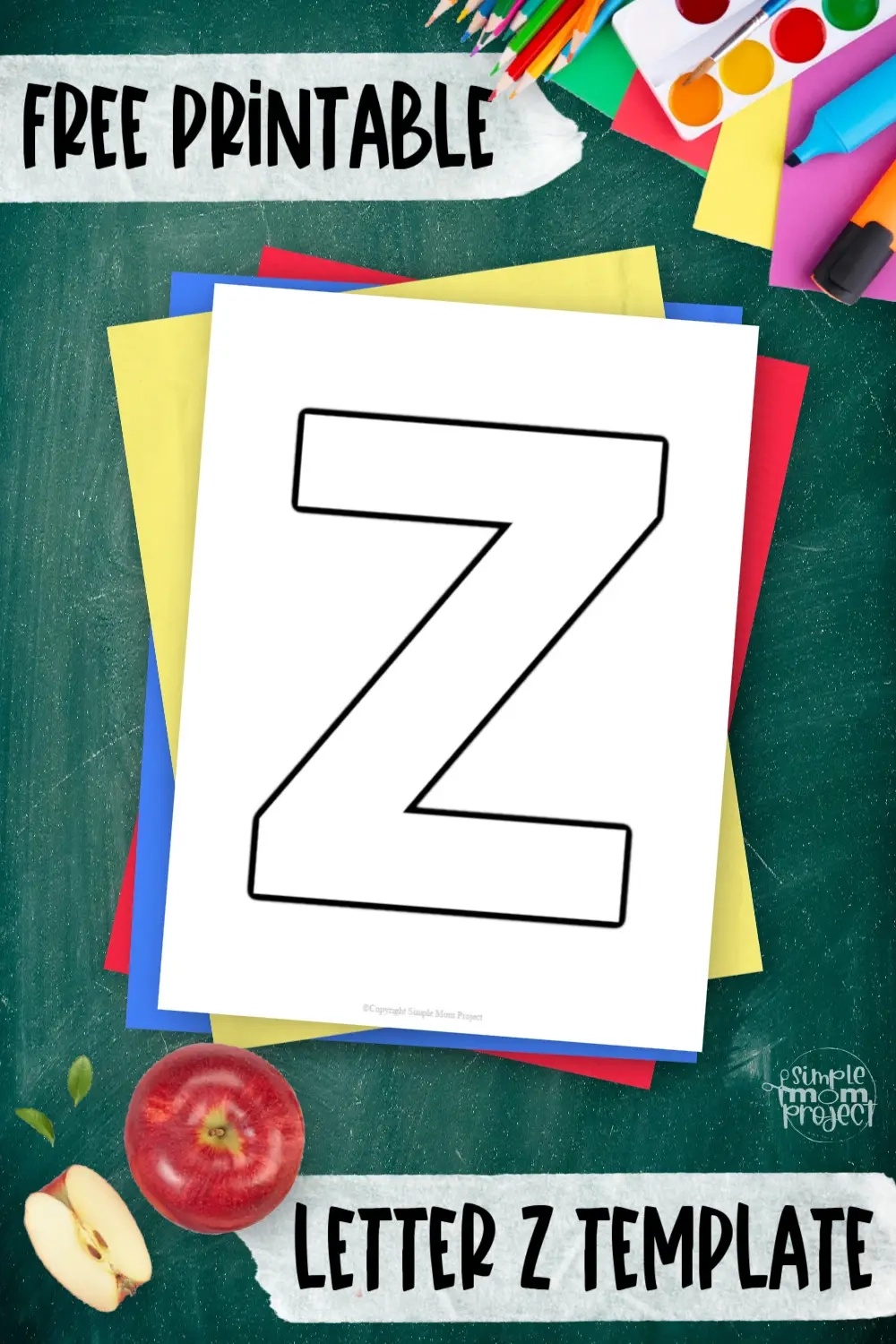 Free Printable Uppercase Letter Z Template Simple Mom Project