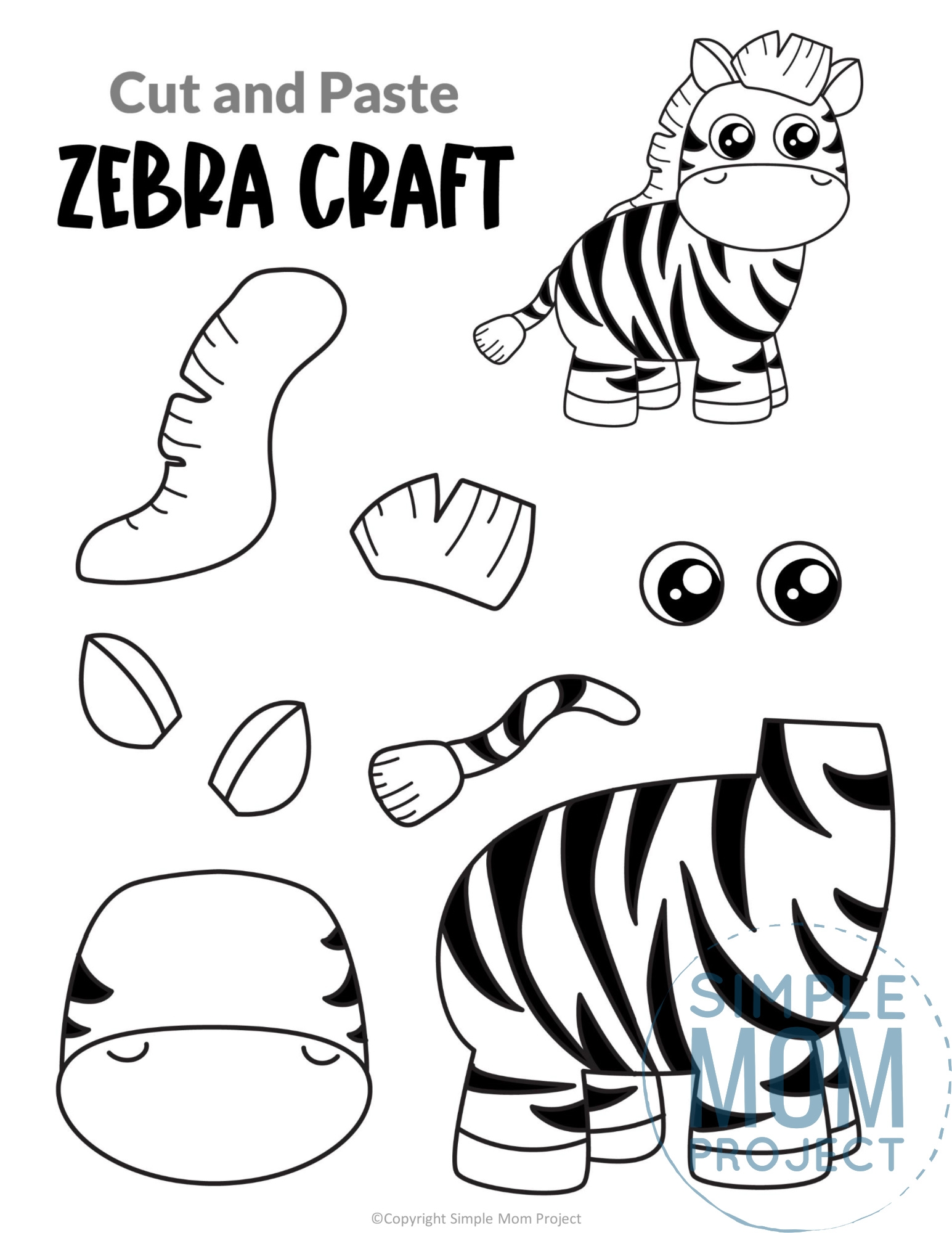 Printable Zebra Template