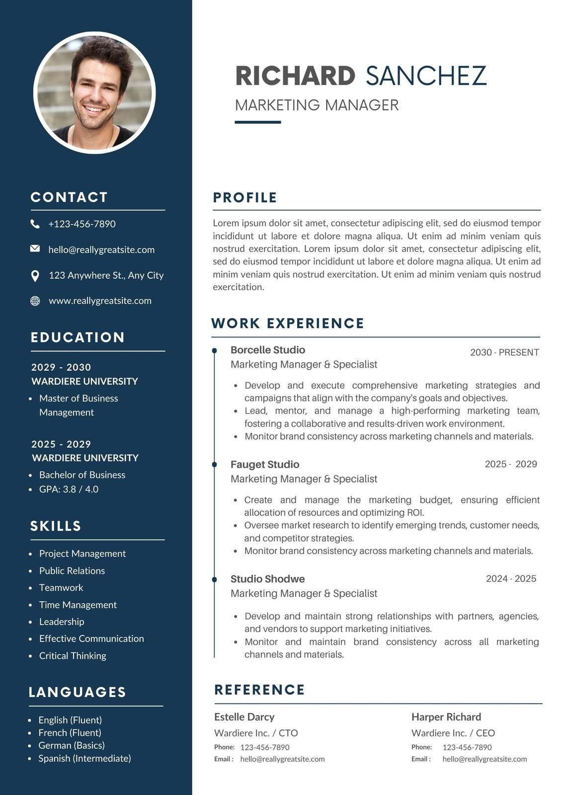 Free Printable Sample Resume Templates