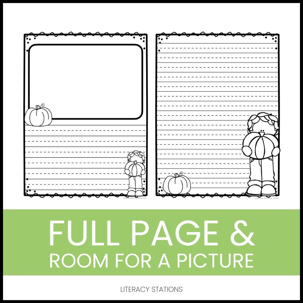 Free Pumpkin Writing Paper Literacy Stations