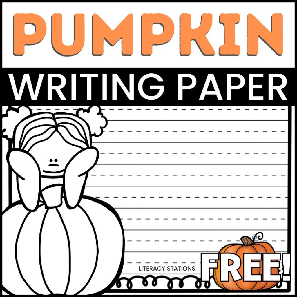Free Pumpkin Writing Paper Literacy Stations