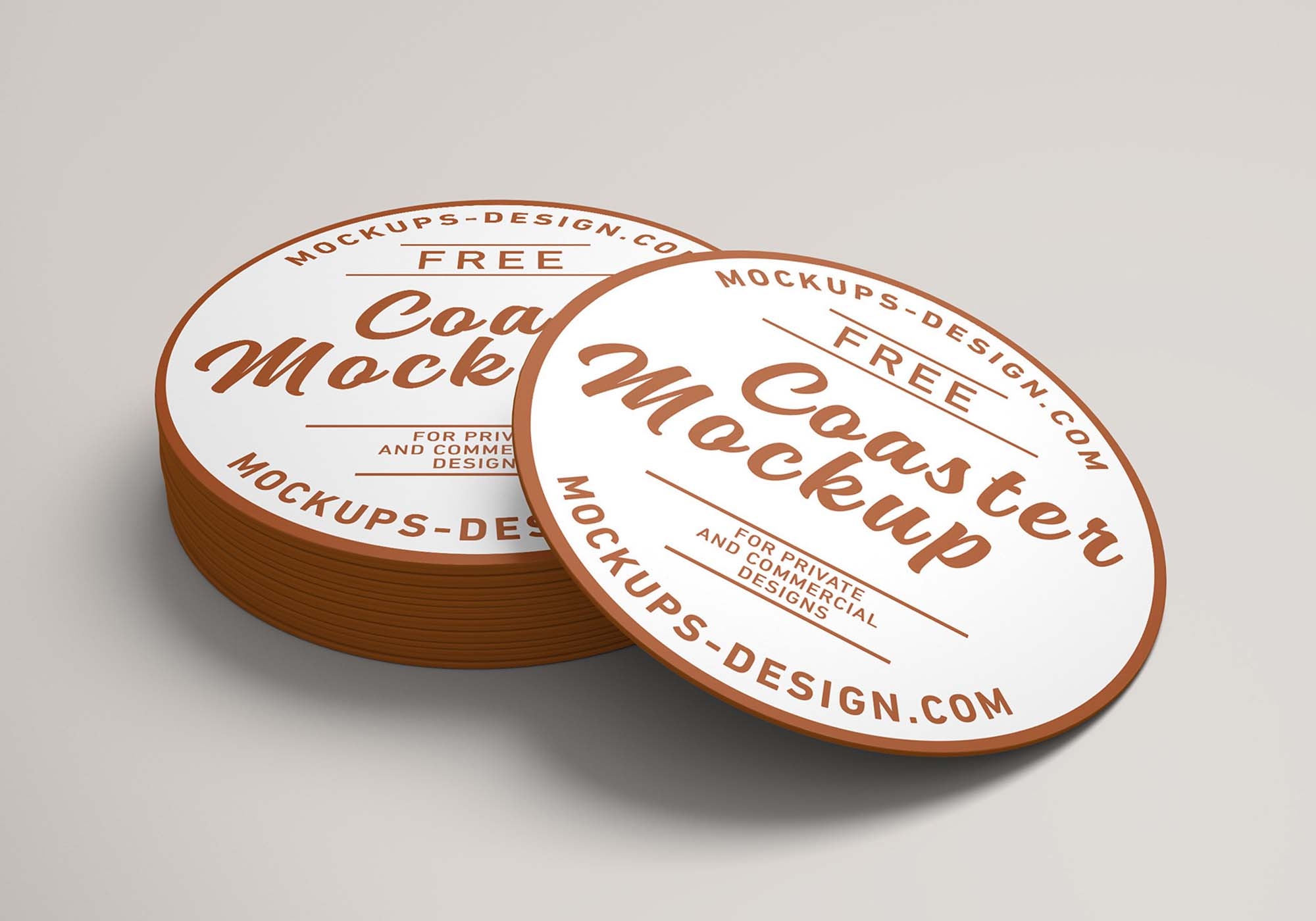 Free Round Coaster Mockup PSD
