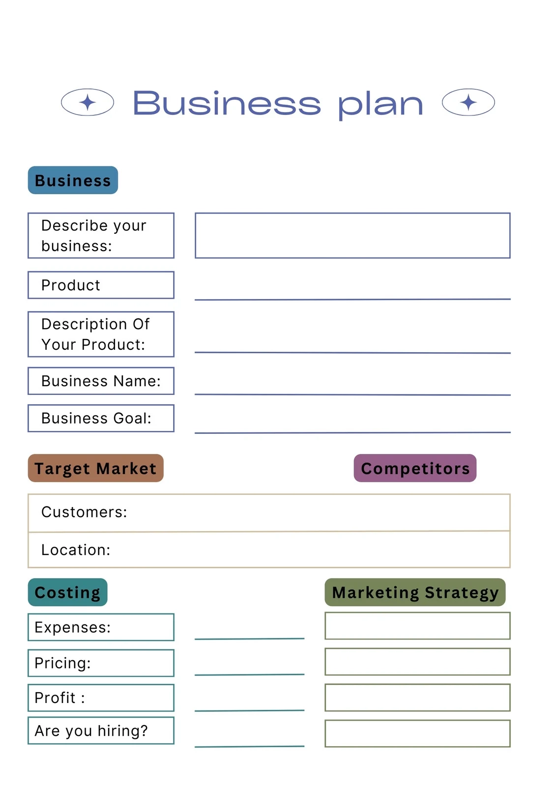 Free Printable Business Plan Templates