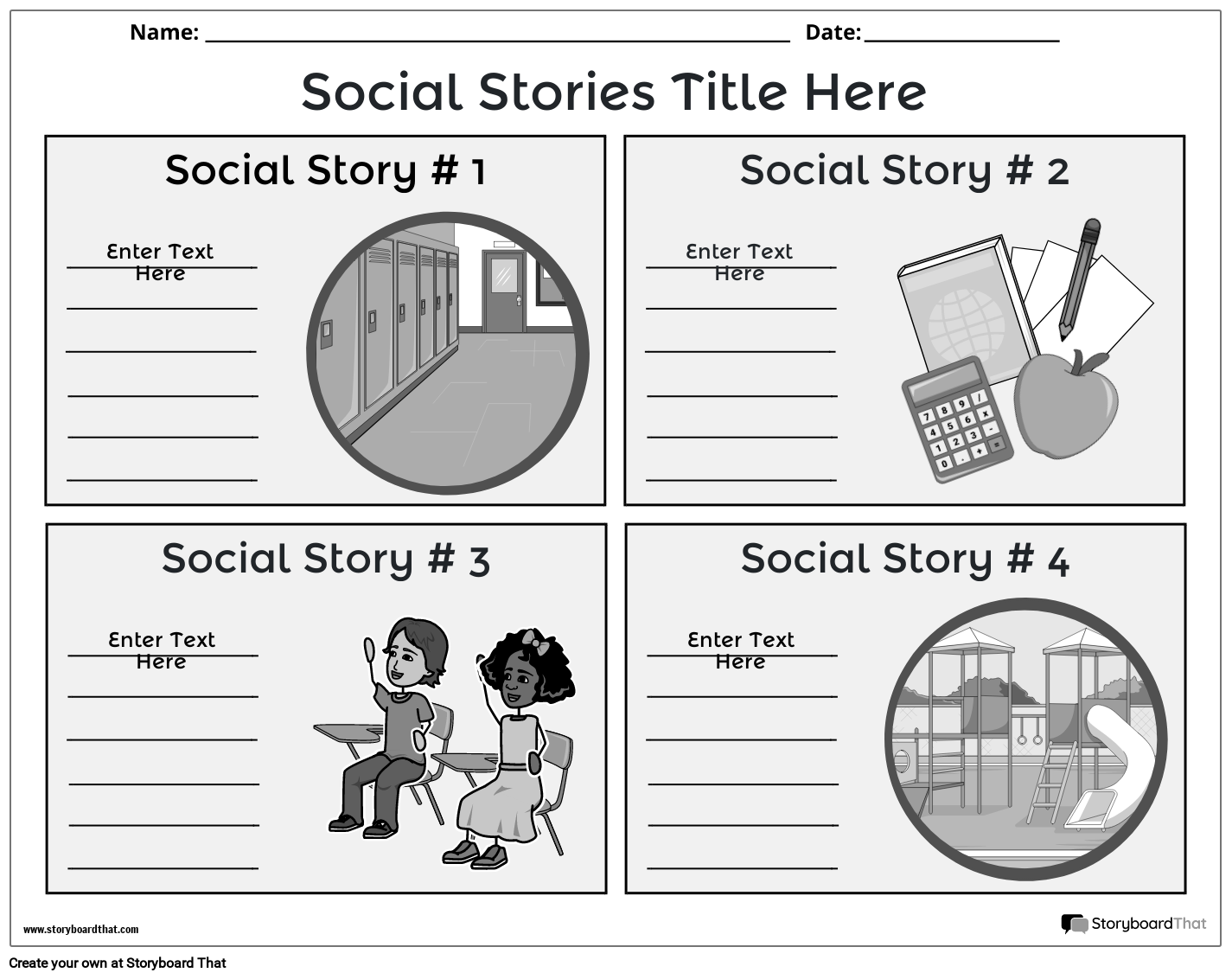 Editable Free Printable Social Story Template