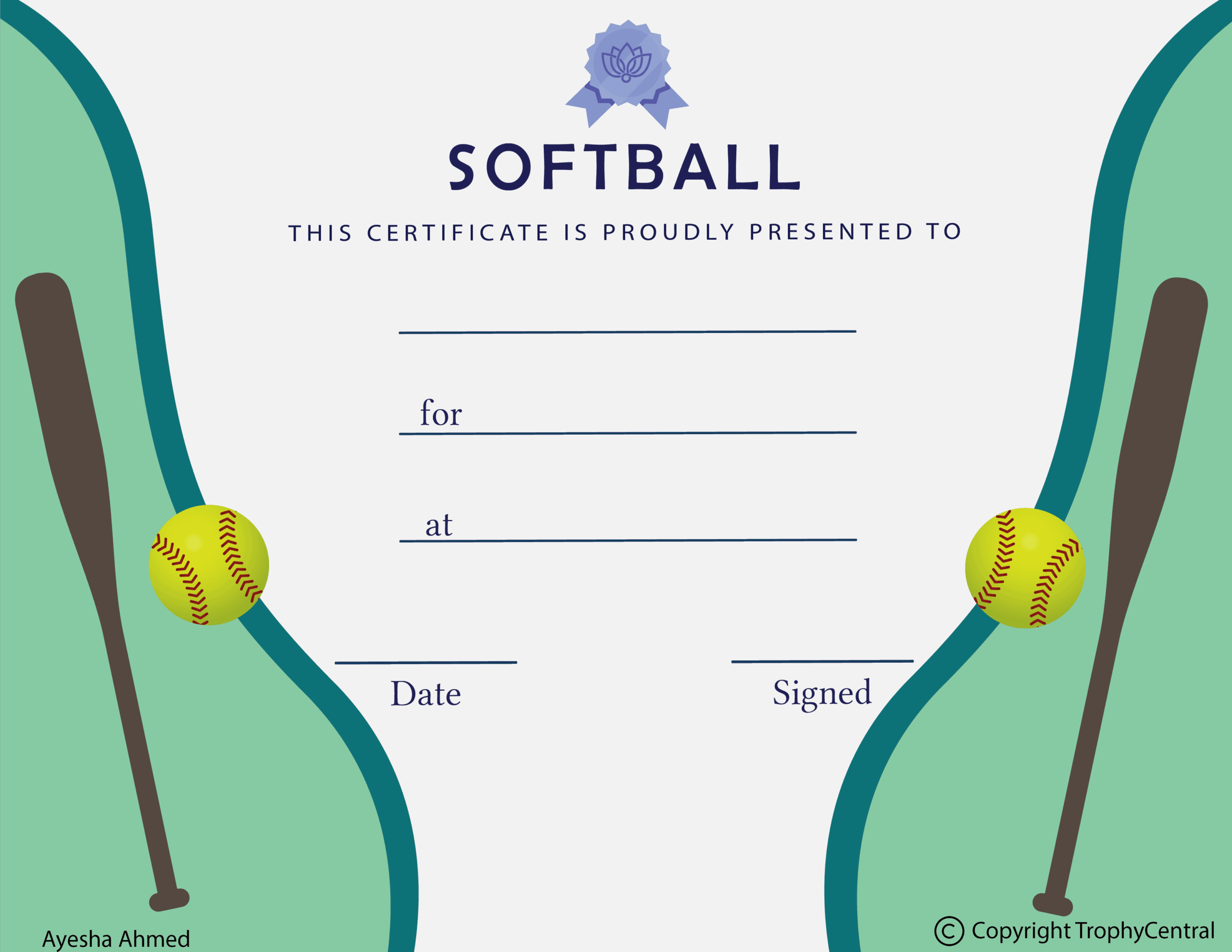 Free Softball Certificate Free Templates