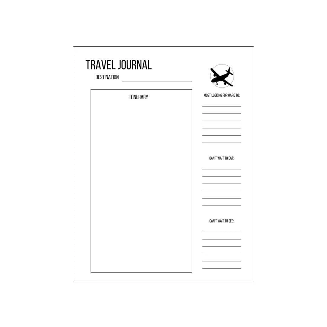 Free Travel Journal Printables