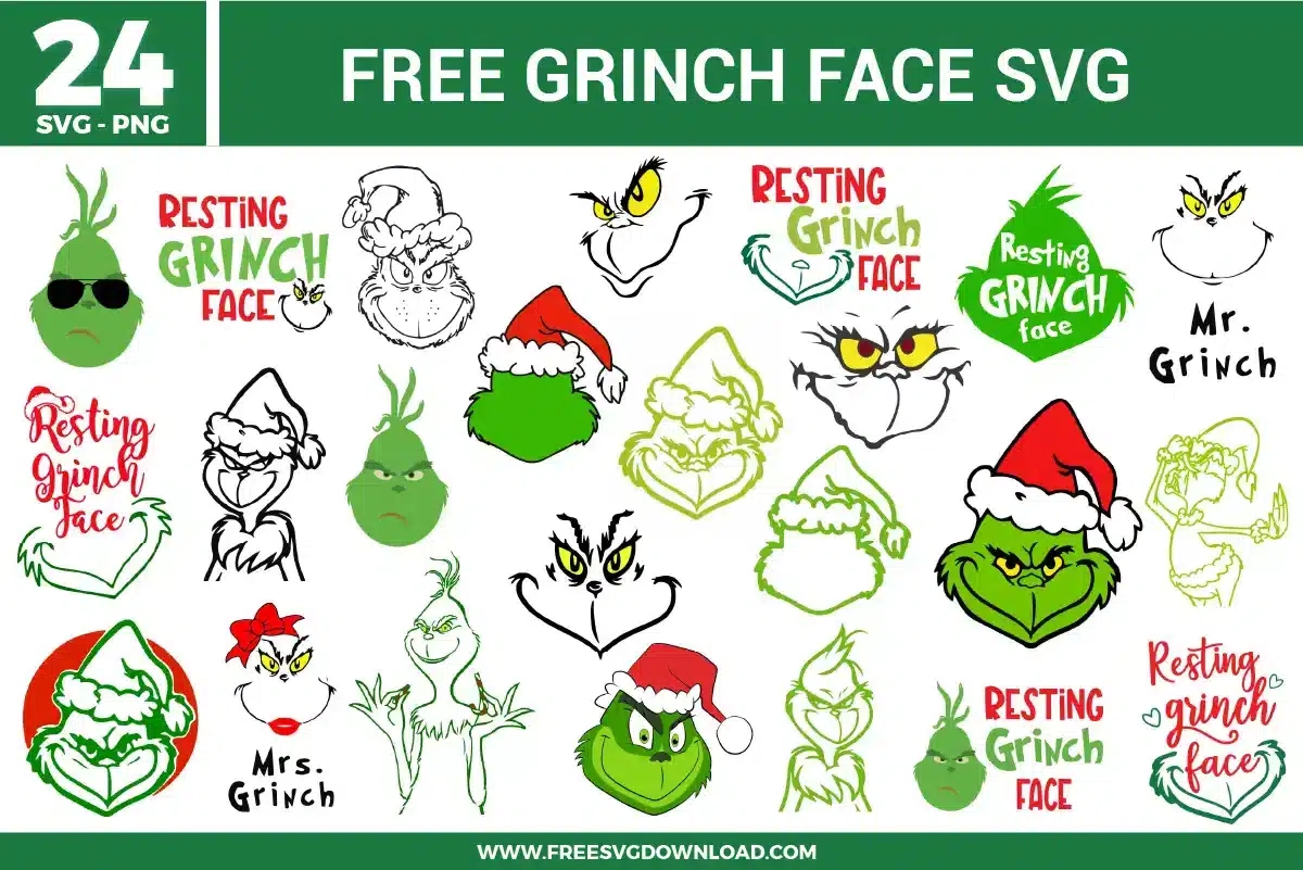 Grinch Face Printable Template
