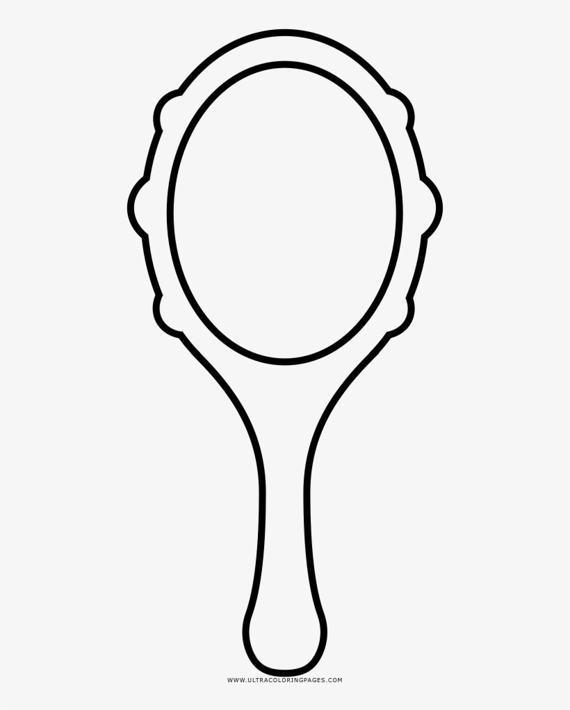 Hand Mirror Coloring Page Mirror Outline Transparent PNG