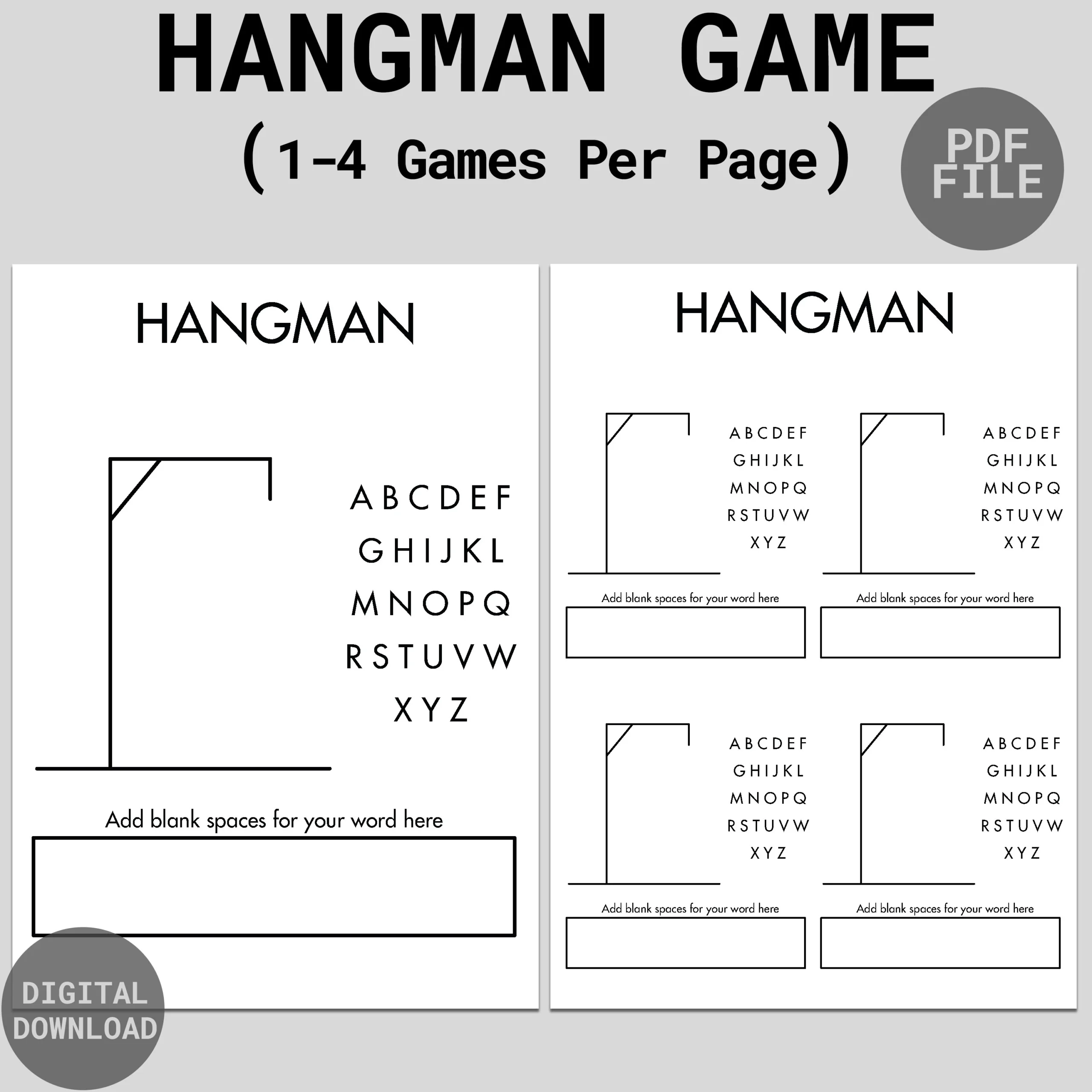 Free Printable Hangman Template