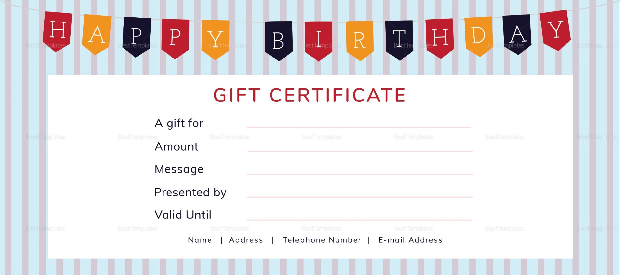 Birthday Gift Certificate Template Free Printable Birthday Gift Certificate Template Free Printable