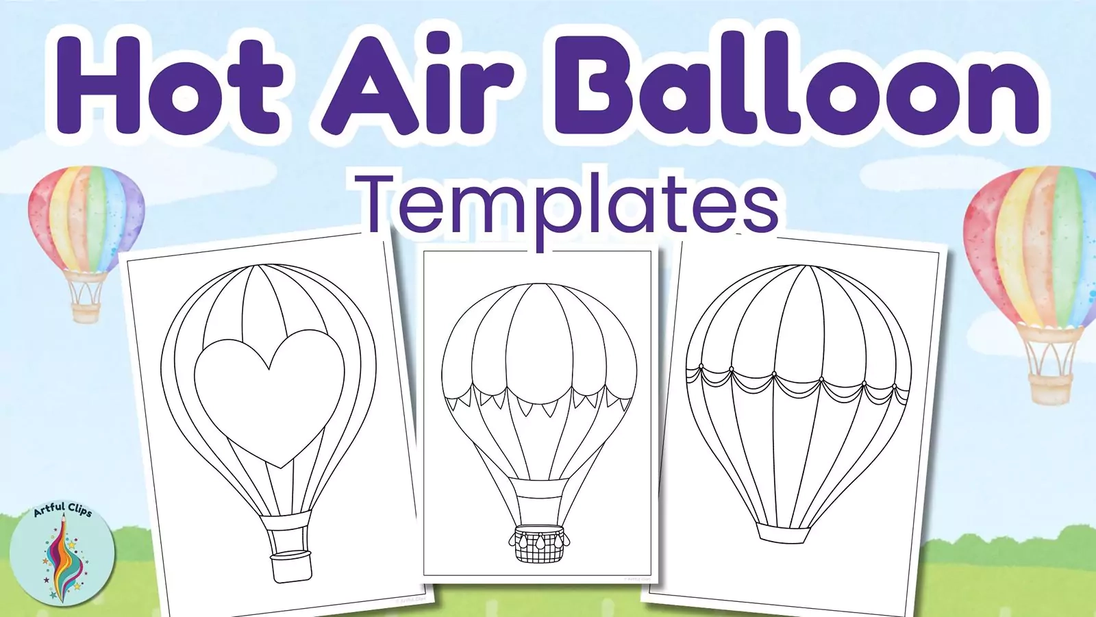 Hot Air Balloon Template Set Free Printable Outlines Hot Air Balloon Template Set Free Printable Outlines