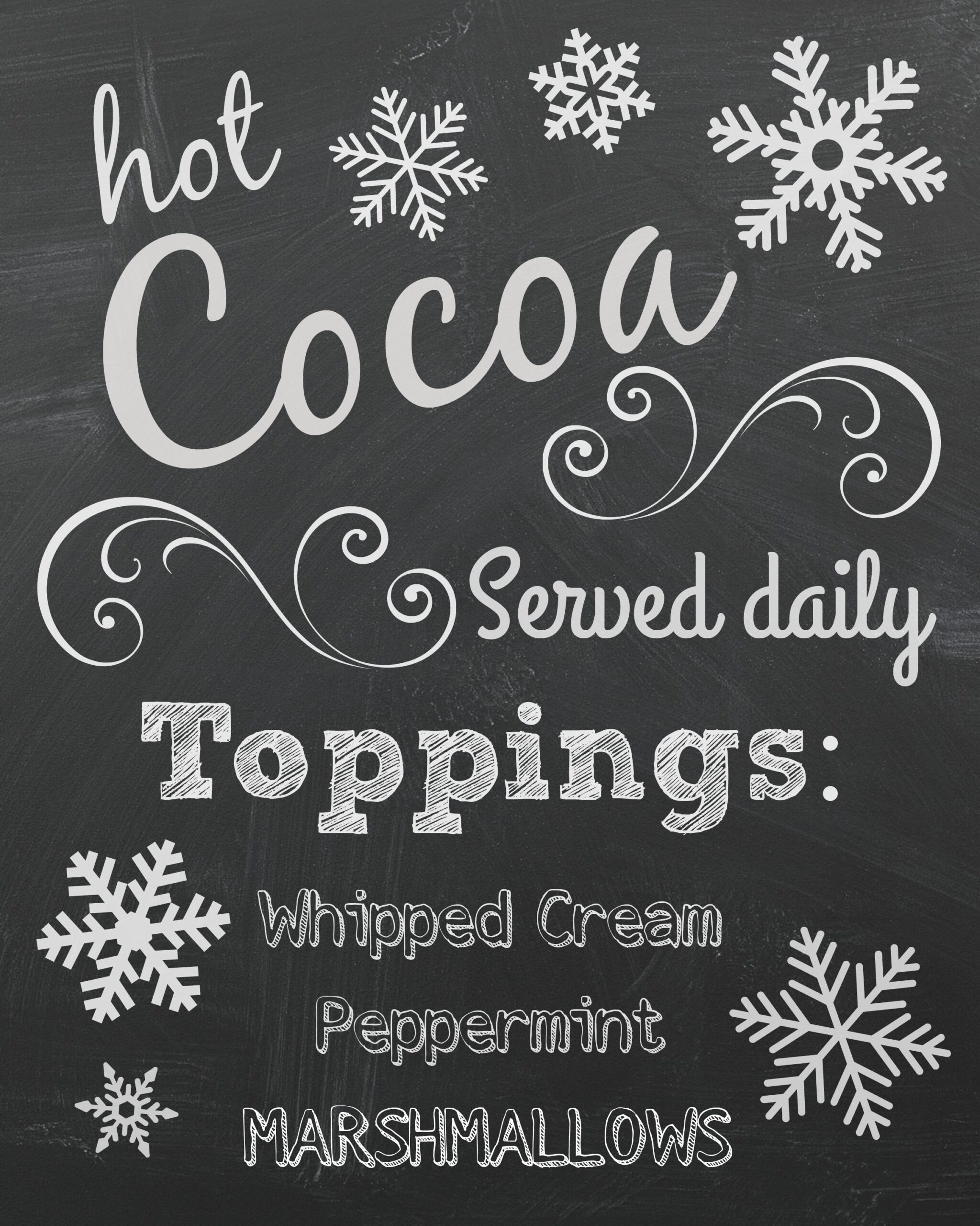 Template Hot Cocoa Sign Printable